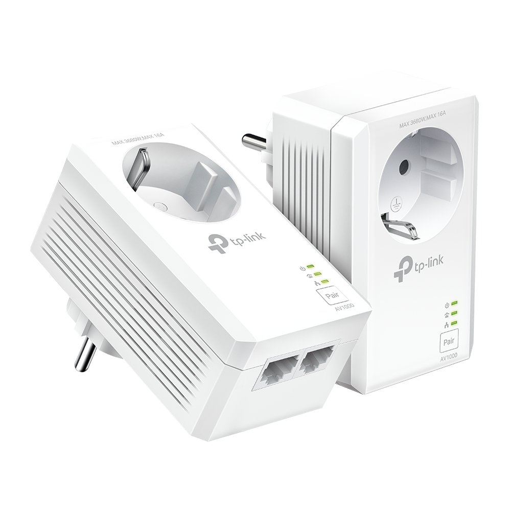 TP-Link PA7027P — Kit 2 adaptadores Powerline 1000Mbps Passthrough