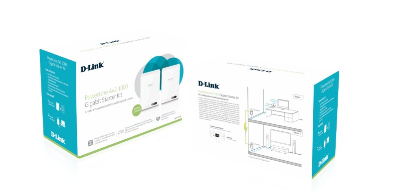Homeplug Powerline 1000MB 1P GIGA DHP-601AV Kit DOS Unidades DHP-600AV 2