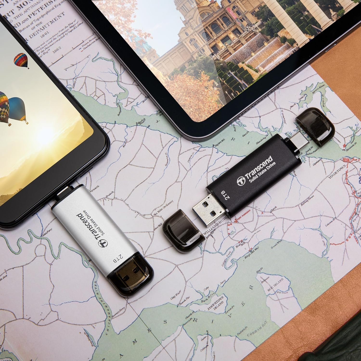 Memoria USB-C/USB-A 512GB SSD USB 10Gbps (ESCRITURA 950MB/s) TS512GESD310C 5