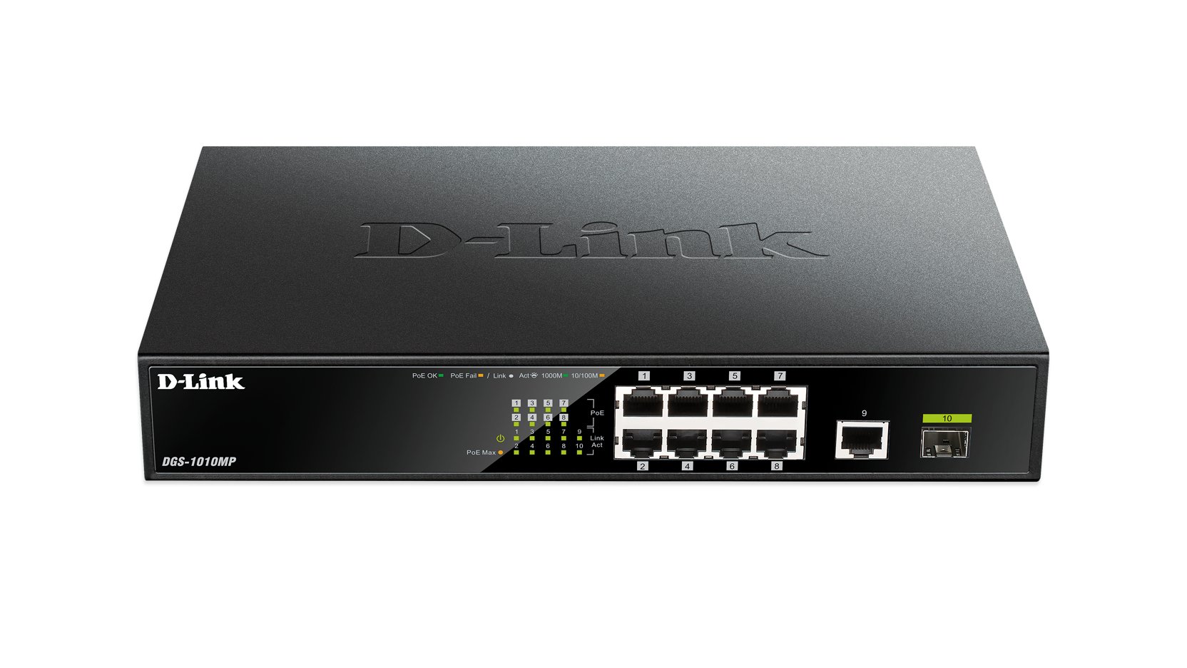 Switch no Gestionable DGS-1010MP 8P GIGA POE (125W) + 1P GIGA +1P SFP — vista detalle 1