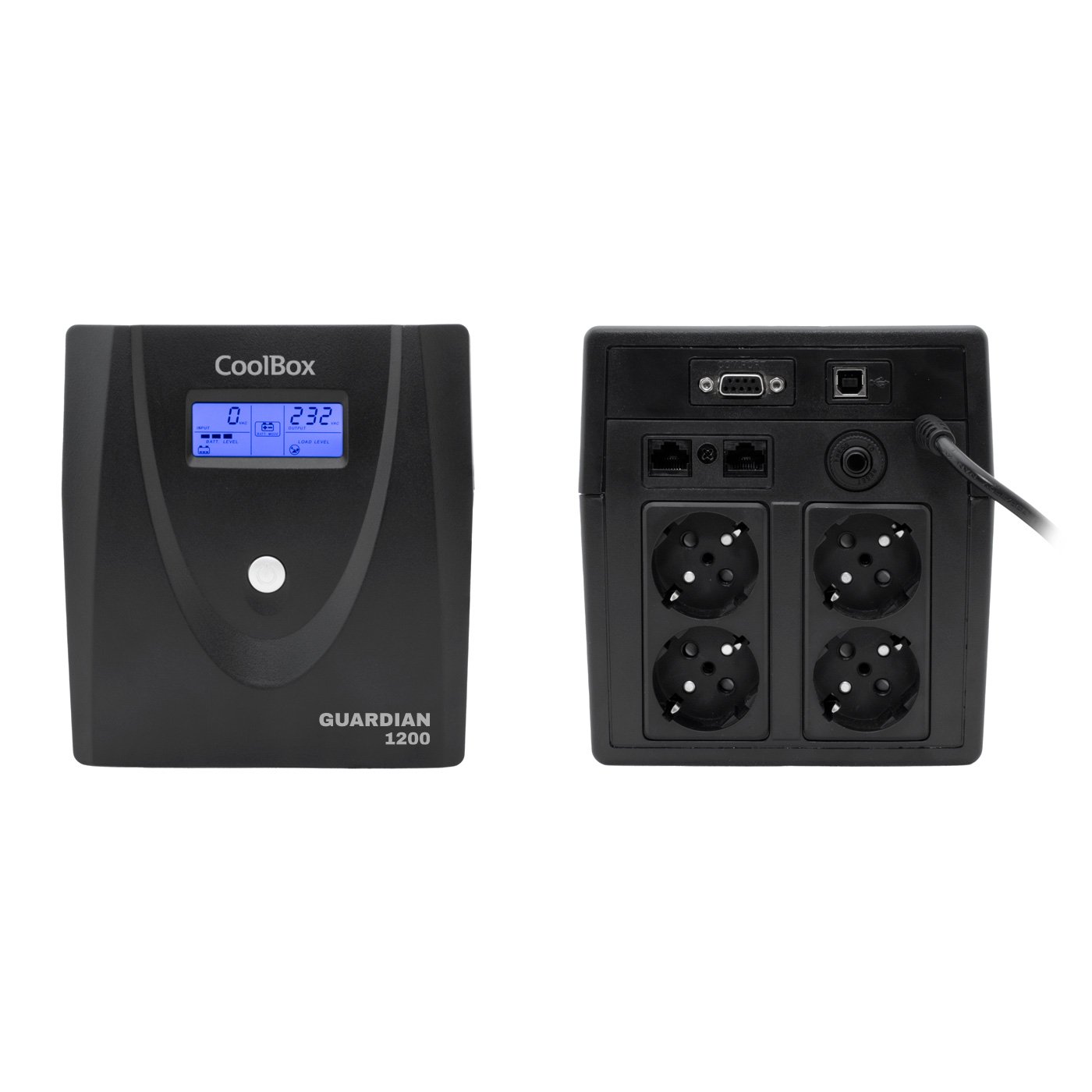 SAI Guardian 3 1200VA con LCD 720W 4xSCHUKO Color Negro — vista detalle 1