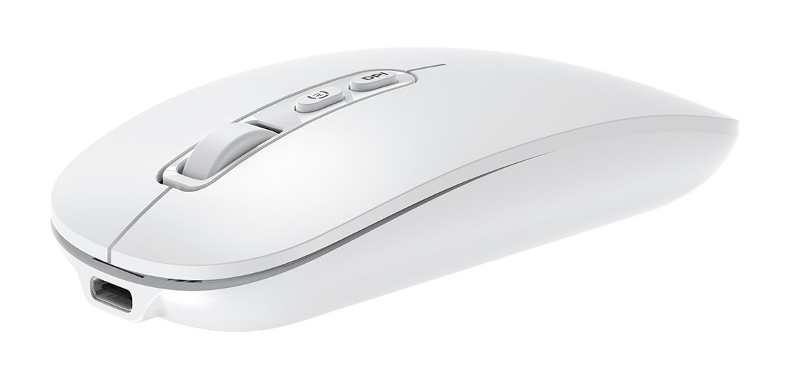 Mouse Multidispositivo IA W02-W BT5.0 BT3.0 2.4GHz1600dpi 6 Botones Bateria 500mAh Blanco — vista detalle 1