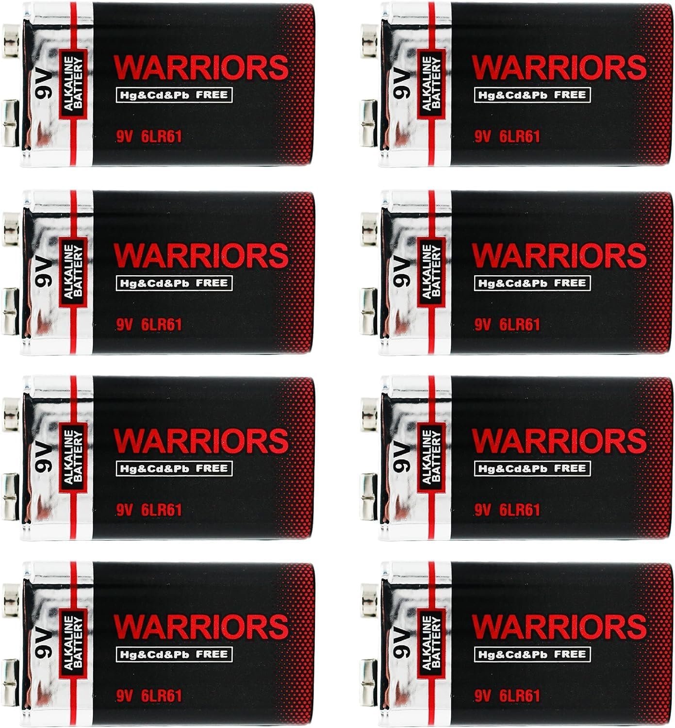 Pilas 6LR61 Warriors Alcalina Pack de 8 Pilas 5