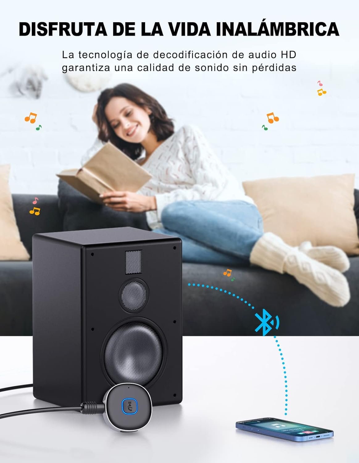 OEM MOHARD J33 — Receptor Bluetooth 5.3 con entrada audio 3.5mm 3
