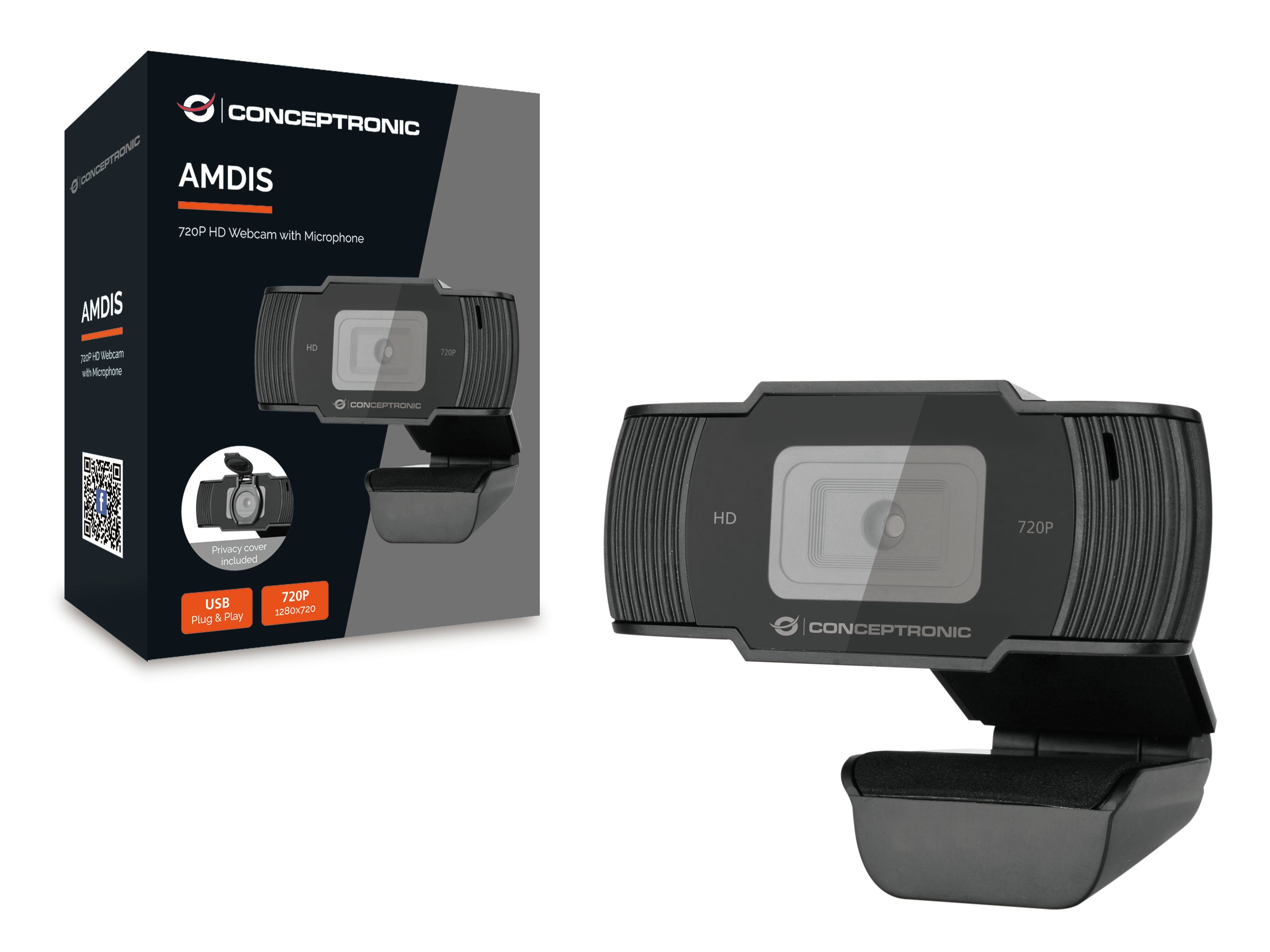 Conceptronic AMDIS — Webcam HD 1080p con micrófono integrado 4