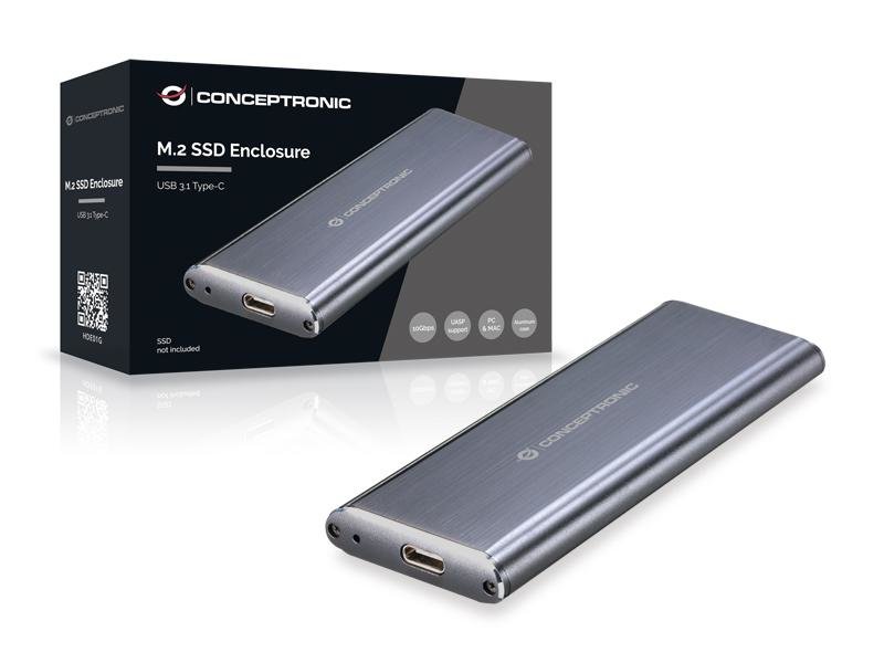 Caja Externa M.2 USB-C SSD M.2 SATA3 USB 3.1 Aluminio USB-C *no Admite Pcie Nvme — vista detalle 2