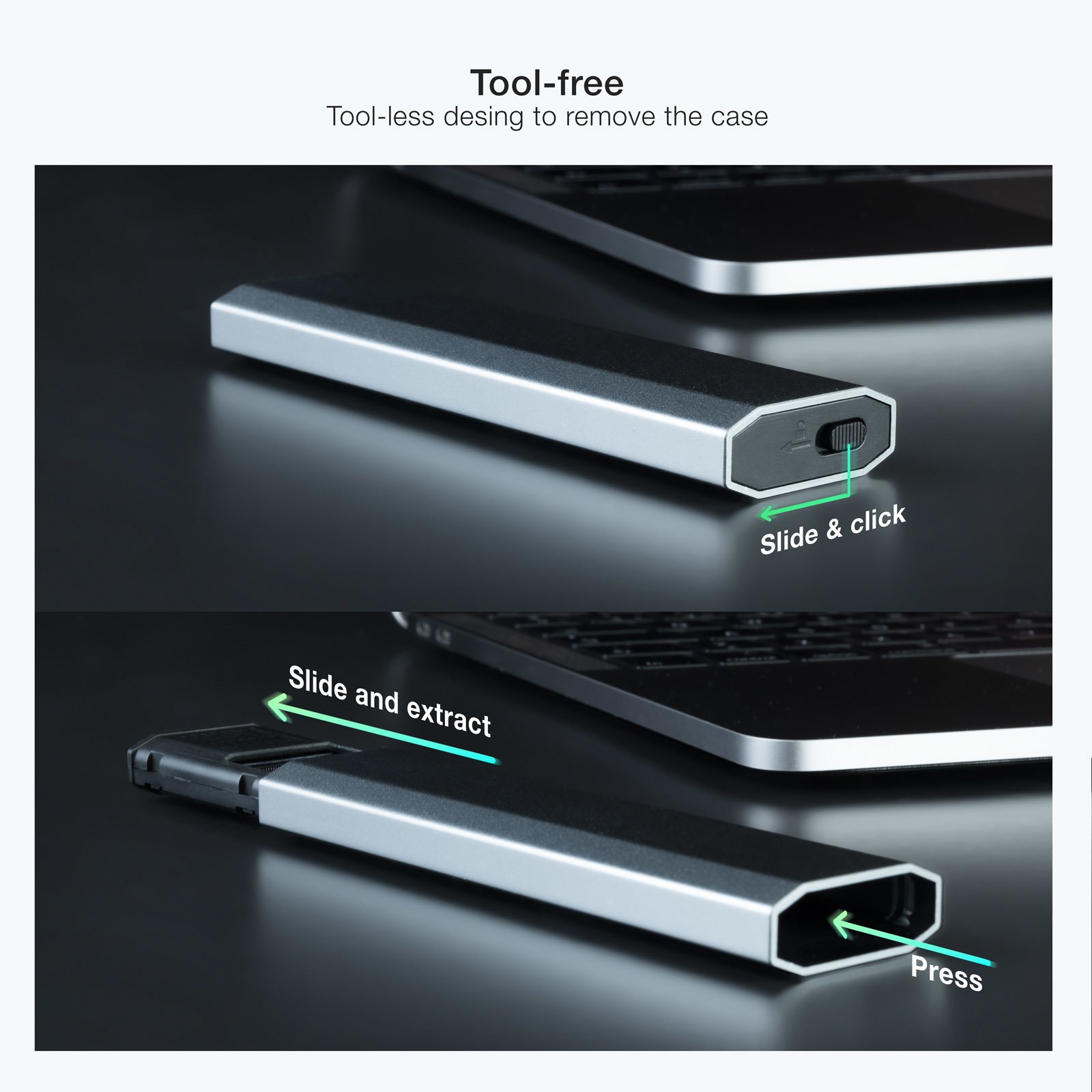 TOOQ TQE-2223G — Caja externa M.2 NVMe USB 3.1 Gen2 4