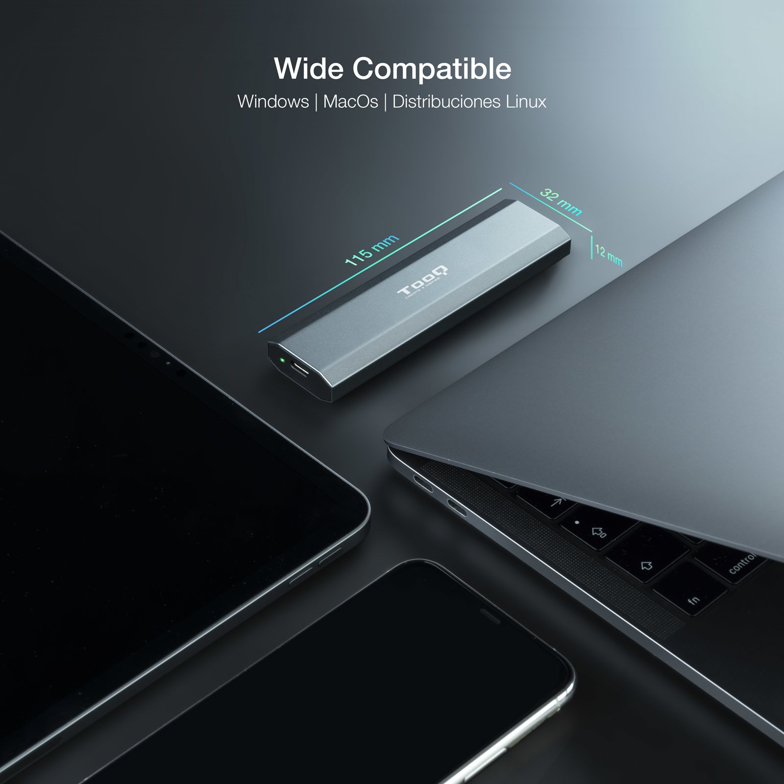 TOOQ TQE-2223G — Caja externa M.2 NVMe USB 3.1 Gen2 6