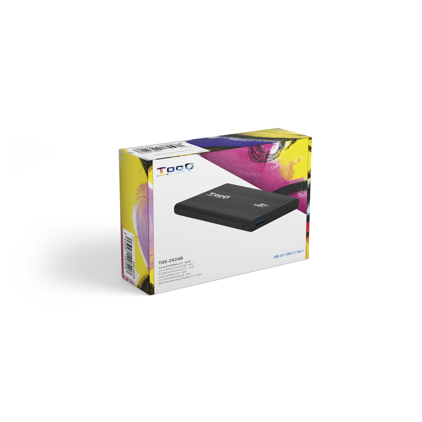 TOOQ TQE-2524B — Caja externa 2.5" USB 3.0 para discos SATA 6