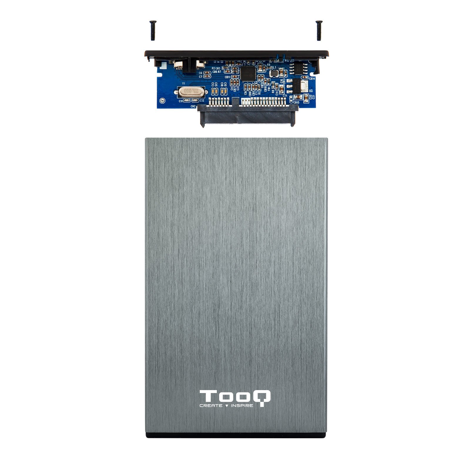 Caja Externa 2.5" USB 3.0 TQE-2527G para HD hasta 9.5MM SATA USB 3.0/3.1 GEN1 Gris 4