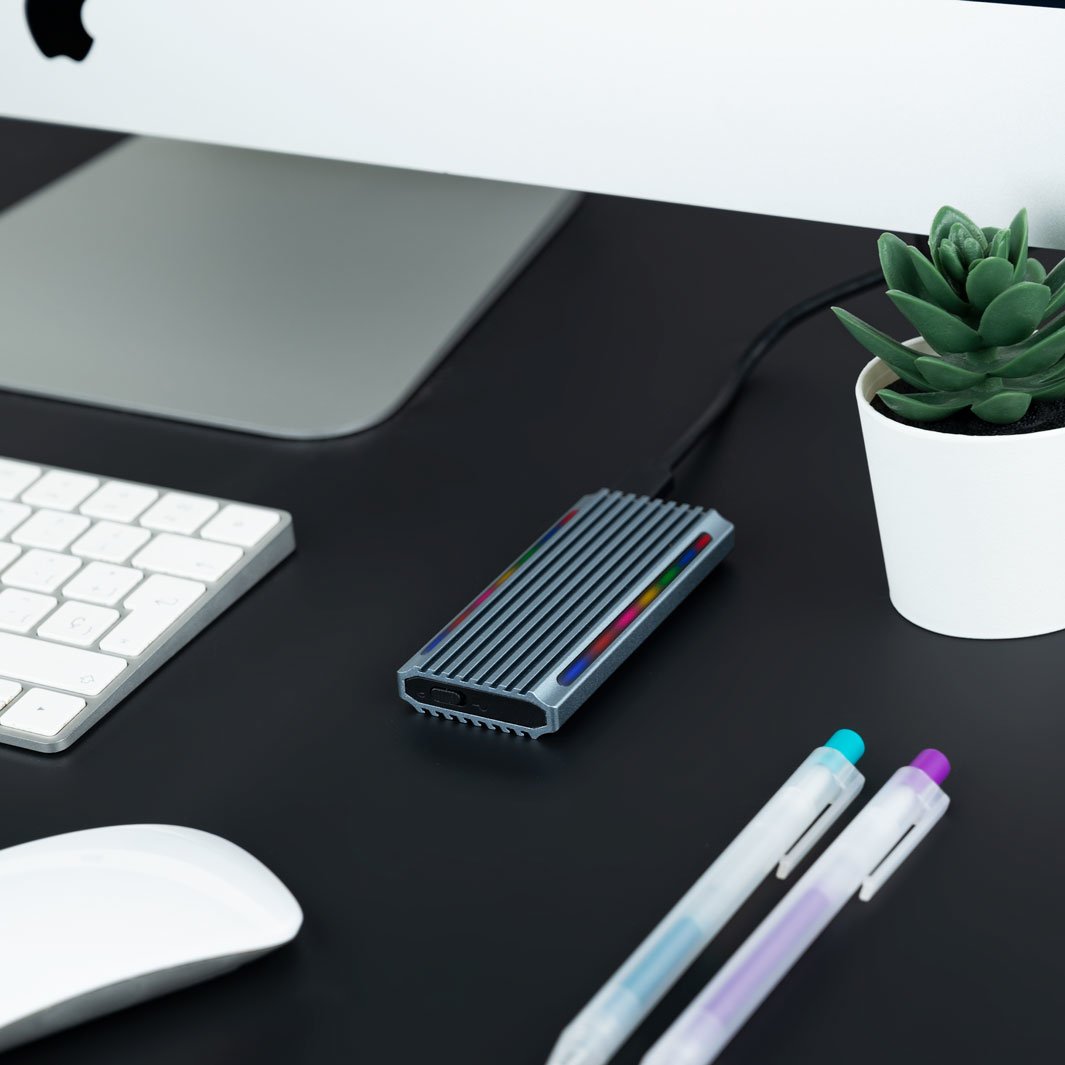 Caja Externa M.2 USB-C TQE-2221G para M.2 NGFF/NVMe USB 3.1 GEN2 USB-A Gris 7