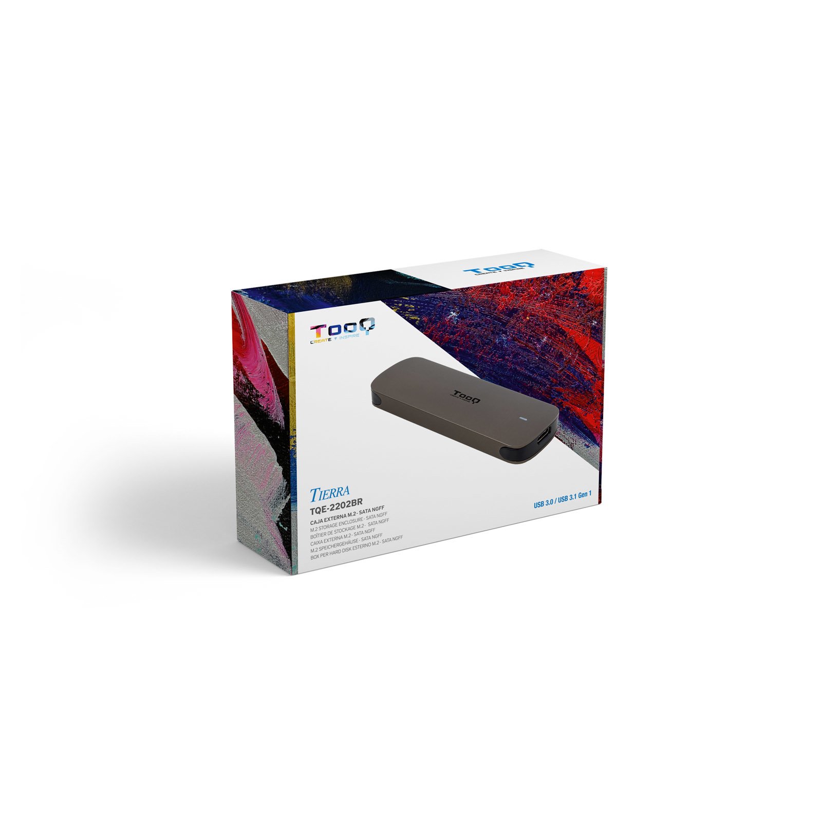 Caja Externa M.2 USB-C TQE-2202BR para M.2 NGFF USB 3.1 GEN1 Marron — vista detalle 2