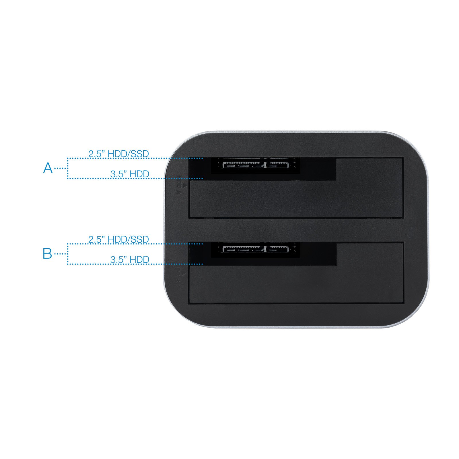 Docking Station TQDS-802DW 2.5"/3.5" SATA USB 3.1 Funcion Clonación Gris — vista detalle 2