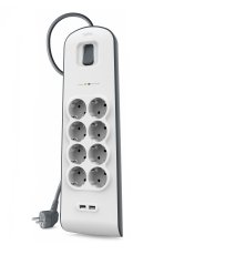 BELKIN BSV804VF2M-V2 — Regleta 8 tomas con 2 USB y protección
