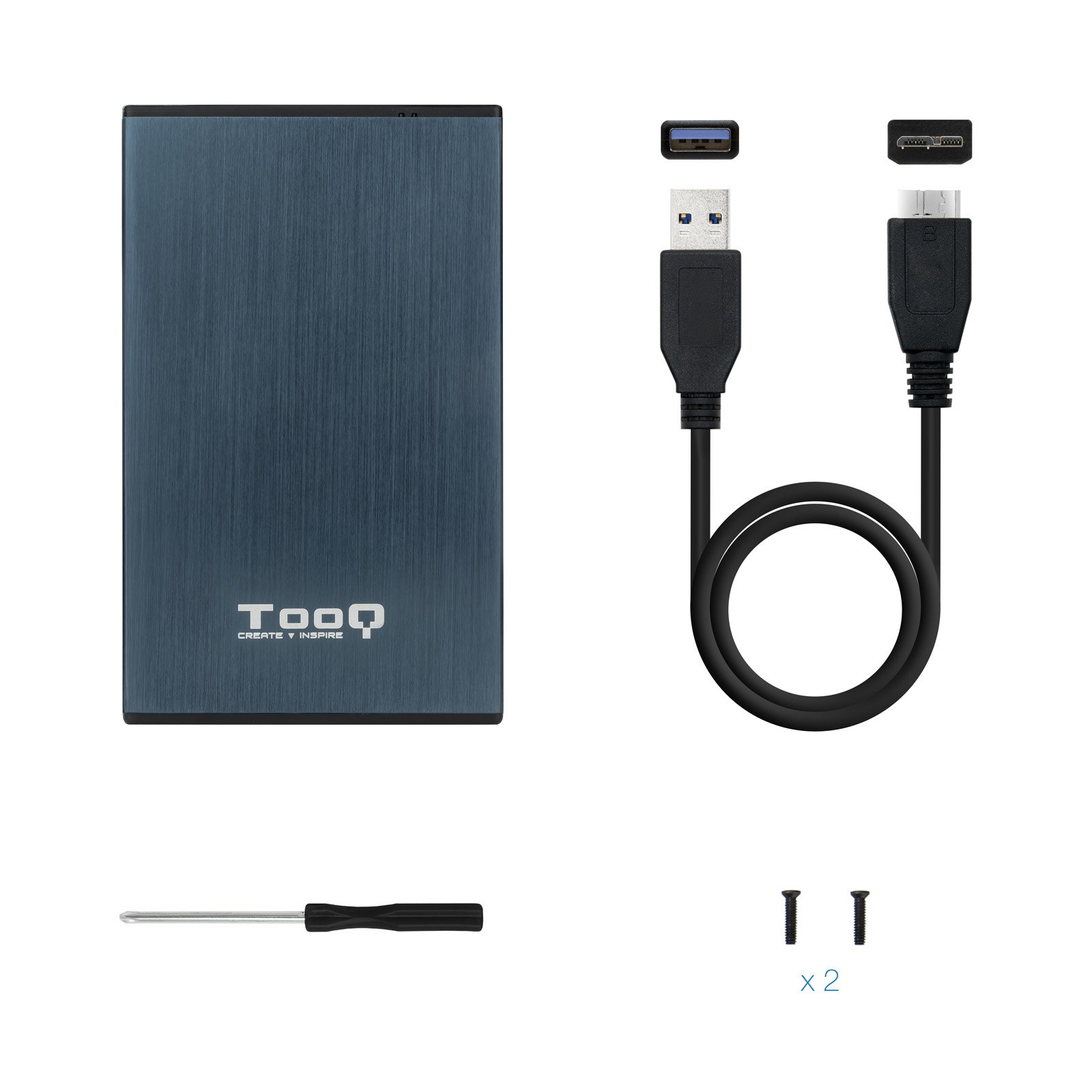 TOOQ TQE-2527PB — Caja externa 2.5" USB 3.0 para disco duro SATA 6