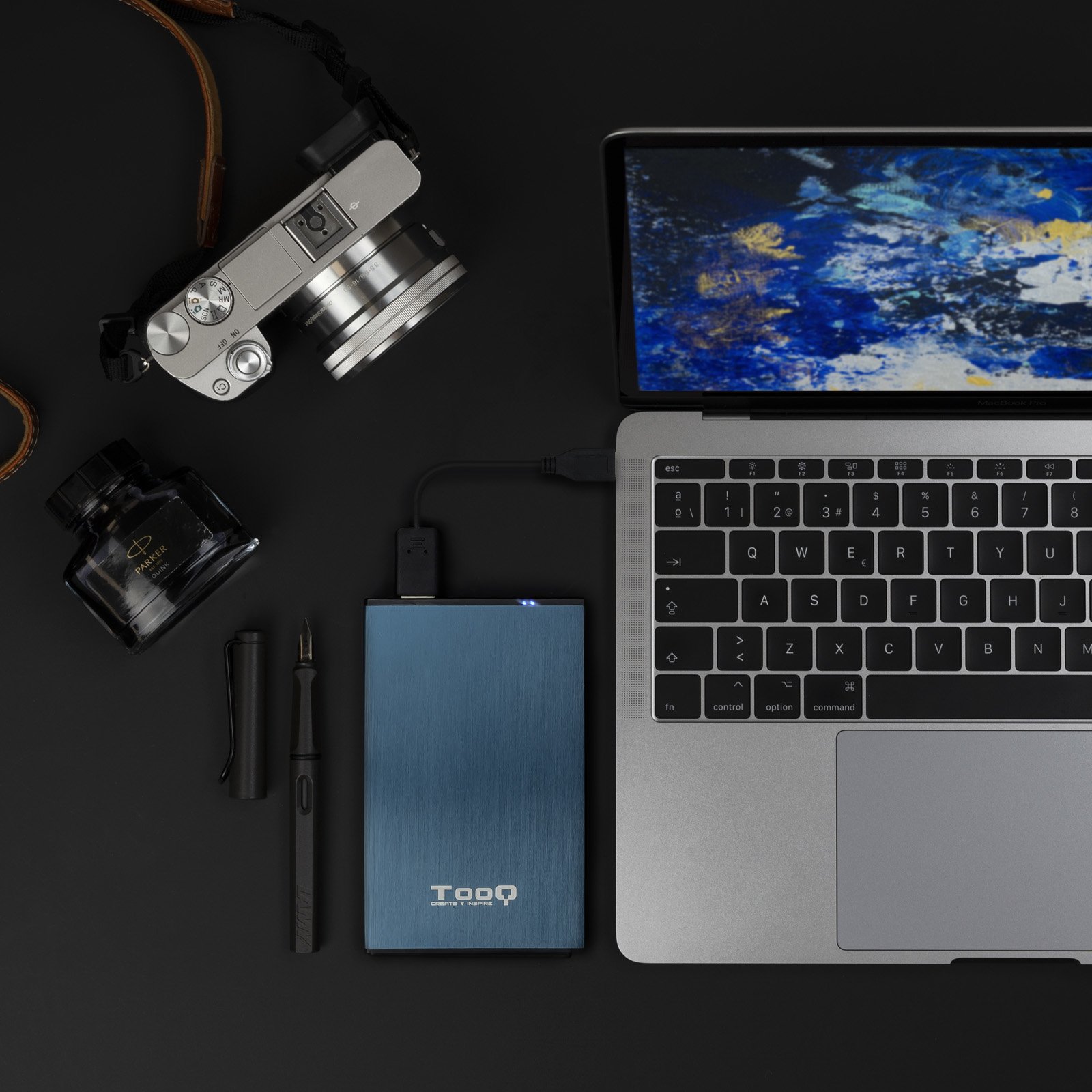 TOOQ TQE-2527PB — Caja externa 2.5" USB 3.0 para disco duro SATA 8