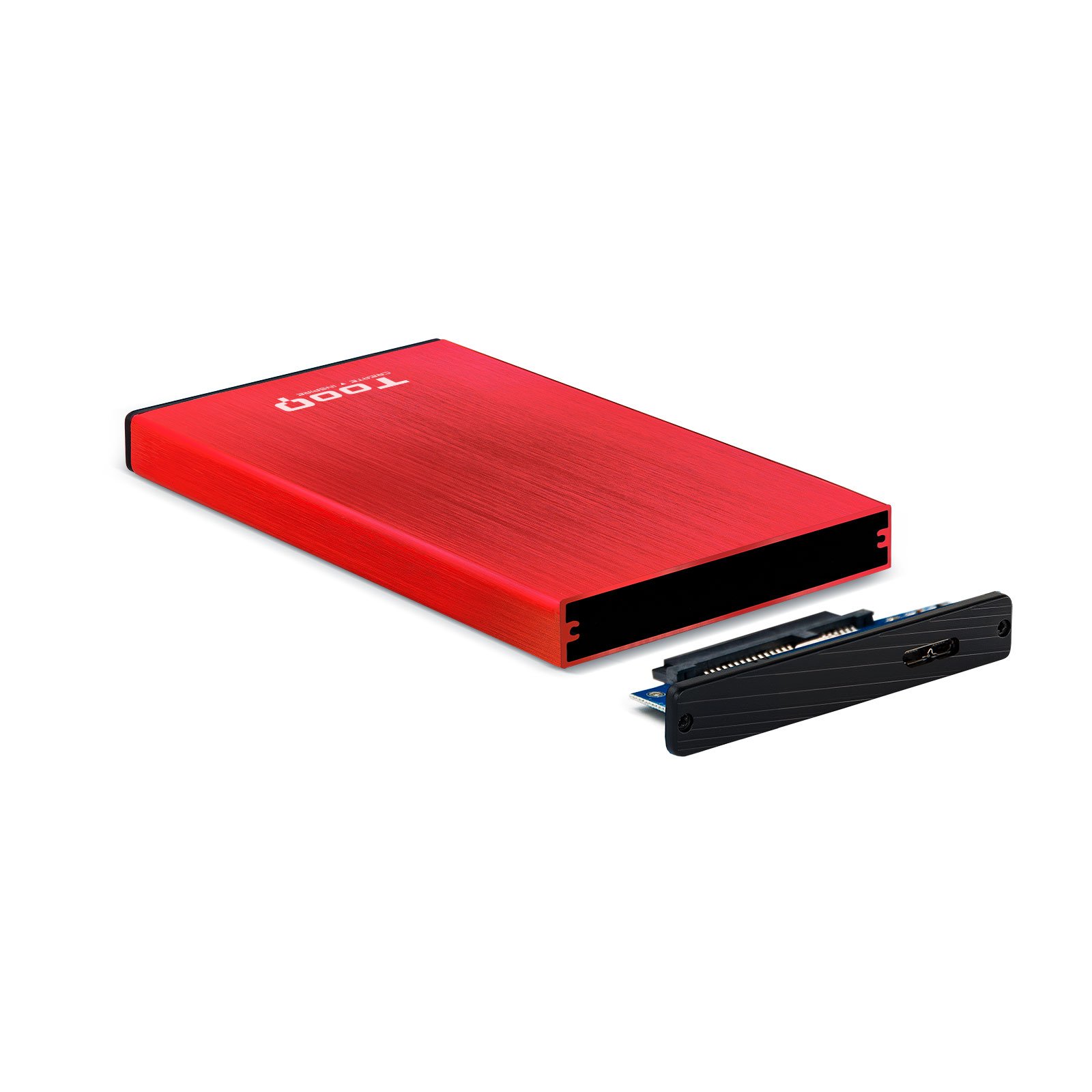 Caja Externa 2.5" USB 3.0 TQE-2527R para HD hasta 9.5MM SATA USB 3.0/3.1 GEN1 ROJA 3