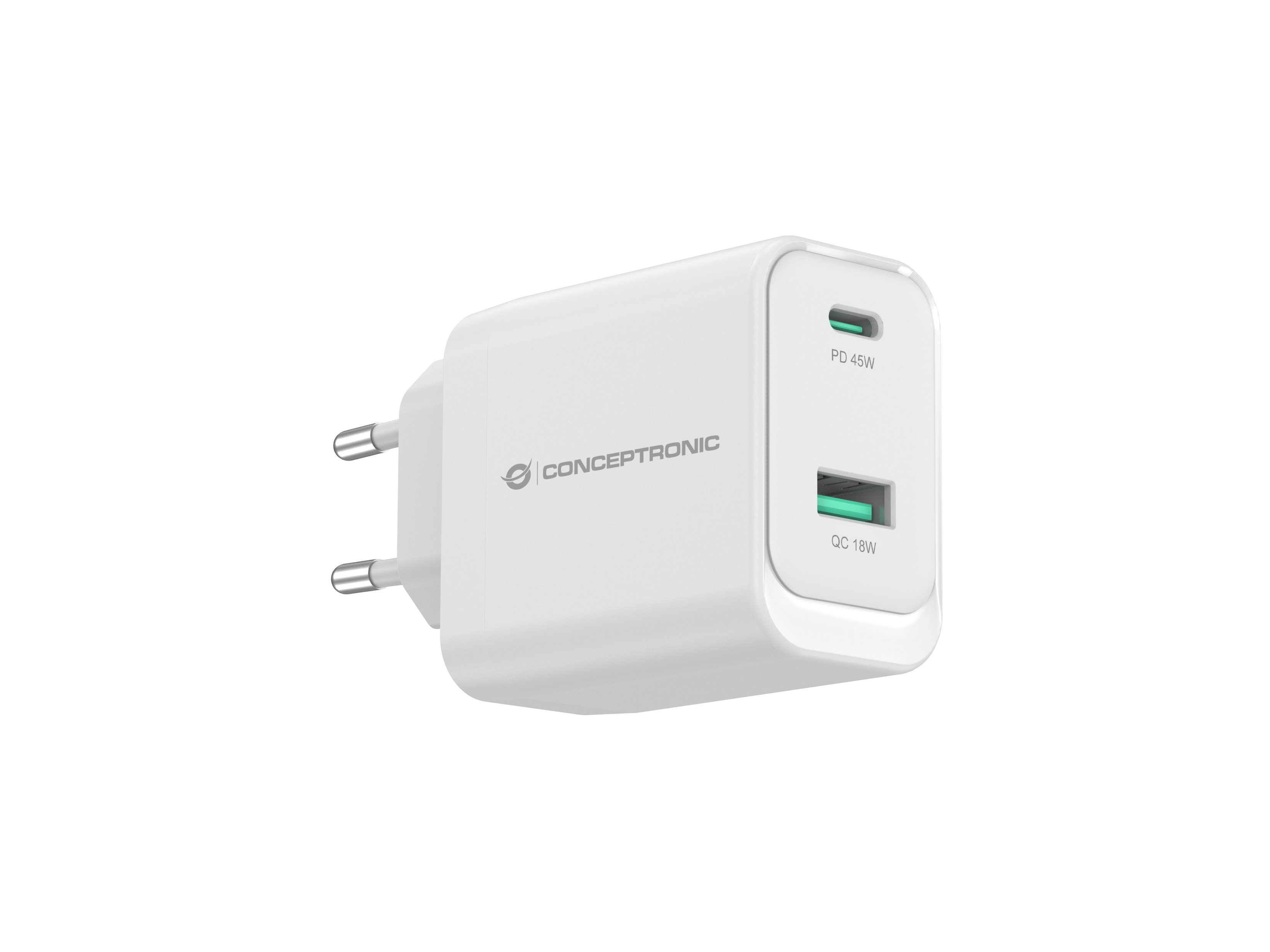 CONCEPTRONIC ALTHEA — Cargador USB-C 45W Quick Charge 3.0 PD 2
