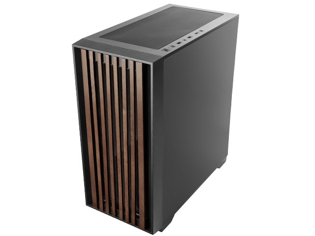Caja ATX Semitorre Mcwoodc Madera y Cristal Cromado 2x3.5 3x2.5 GPU 365mm — vista detalle 1