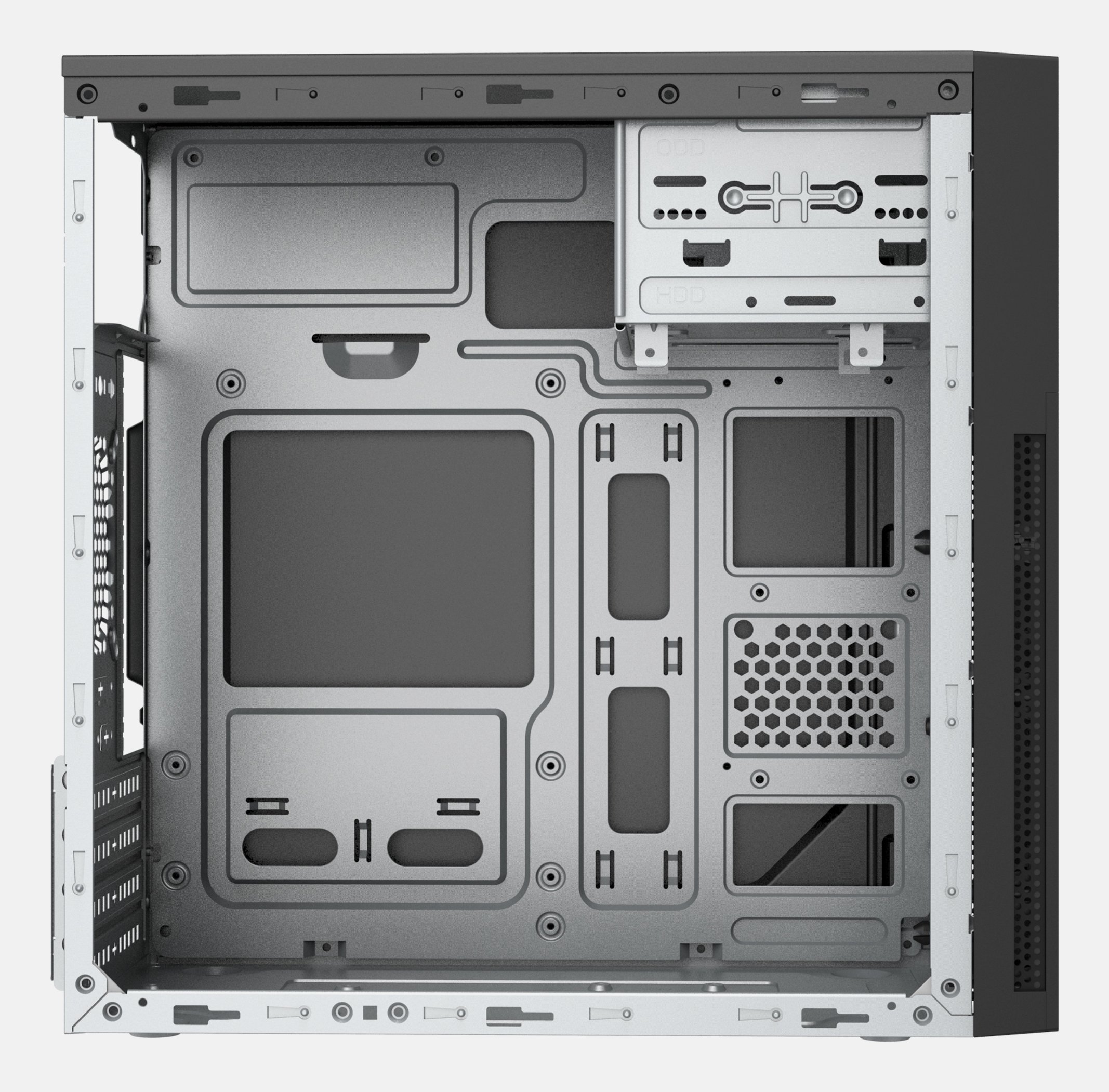 Caja Microatx APPC-401F 2x3.5” 3x2.5” 1xUSB2.0 1xUSB3.0 GRAF. MAX. 295 Mm F.A 50W Negro — vista detalle 1