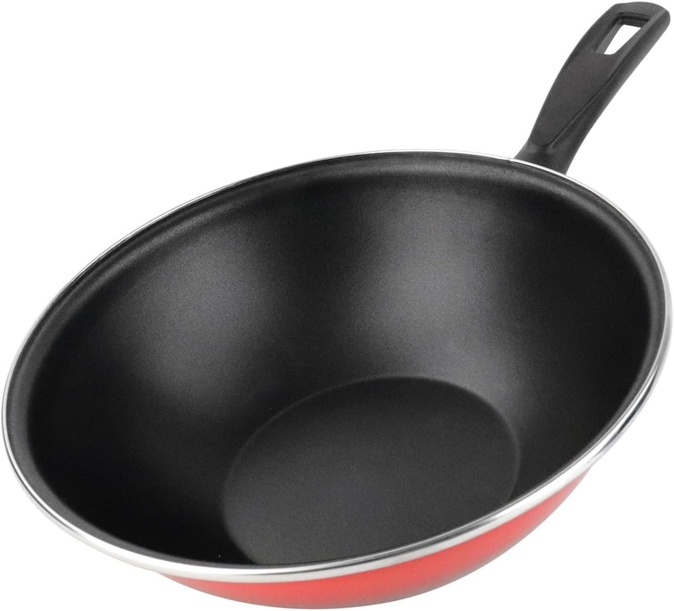Sarten WOK K2 Rojo 28 Acero Antiadherente TODO TIPO Cocinas APTA Lavavajillas 5