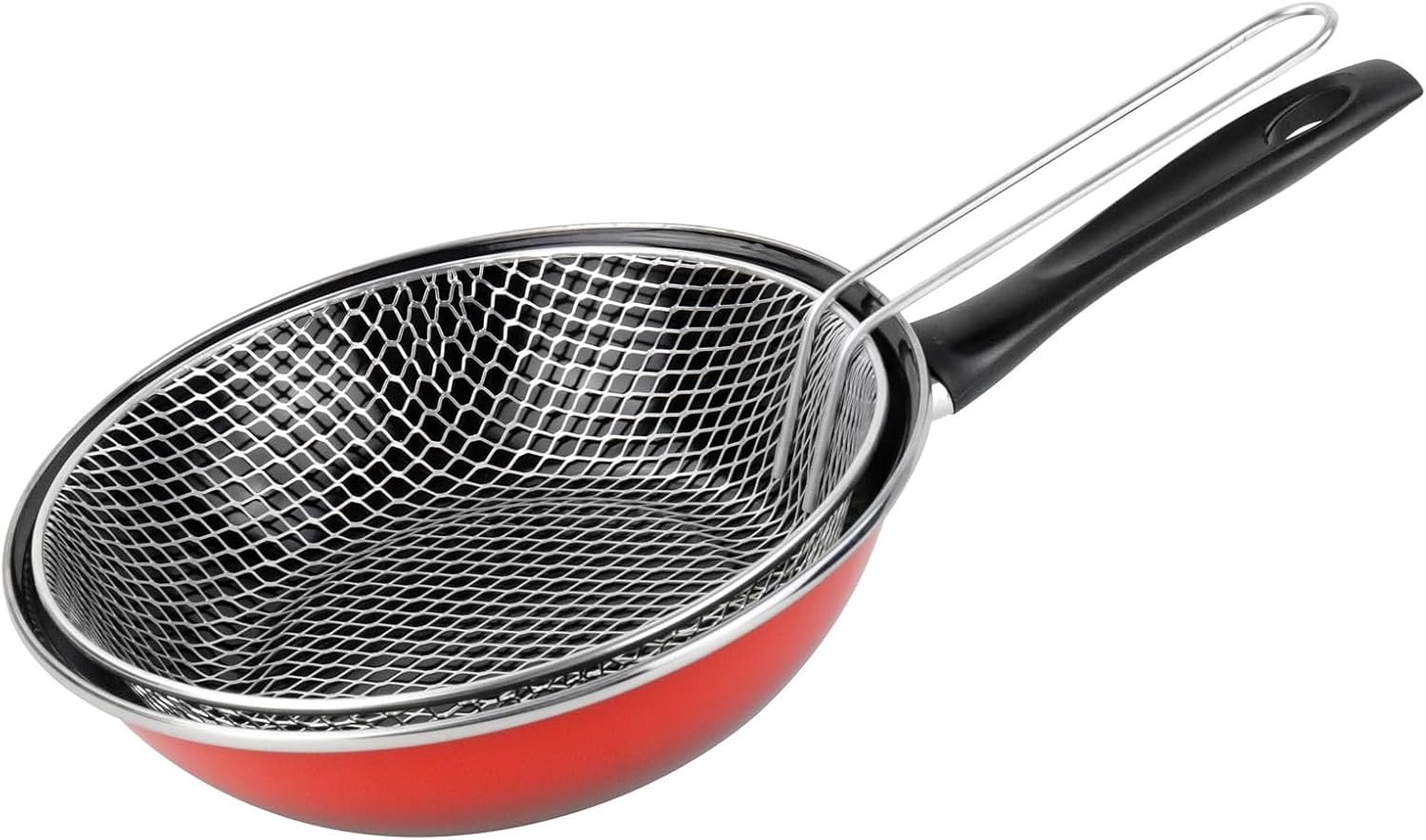 Sarten Freidora K2 Rojo 26 Acero Antiadherente Efecto Pie...