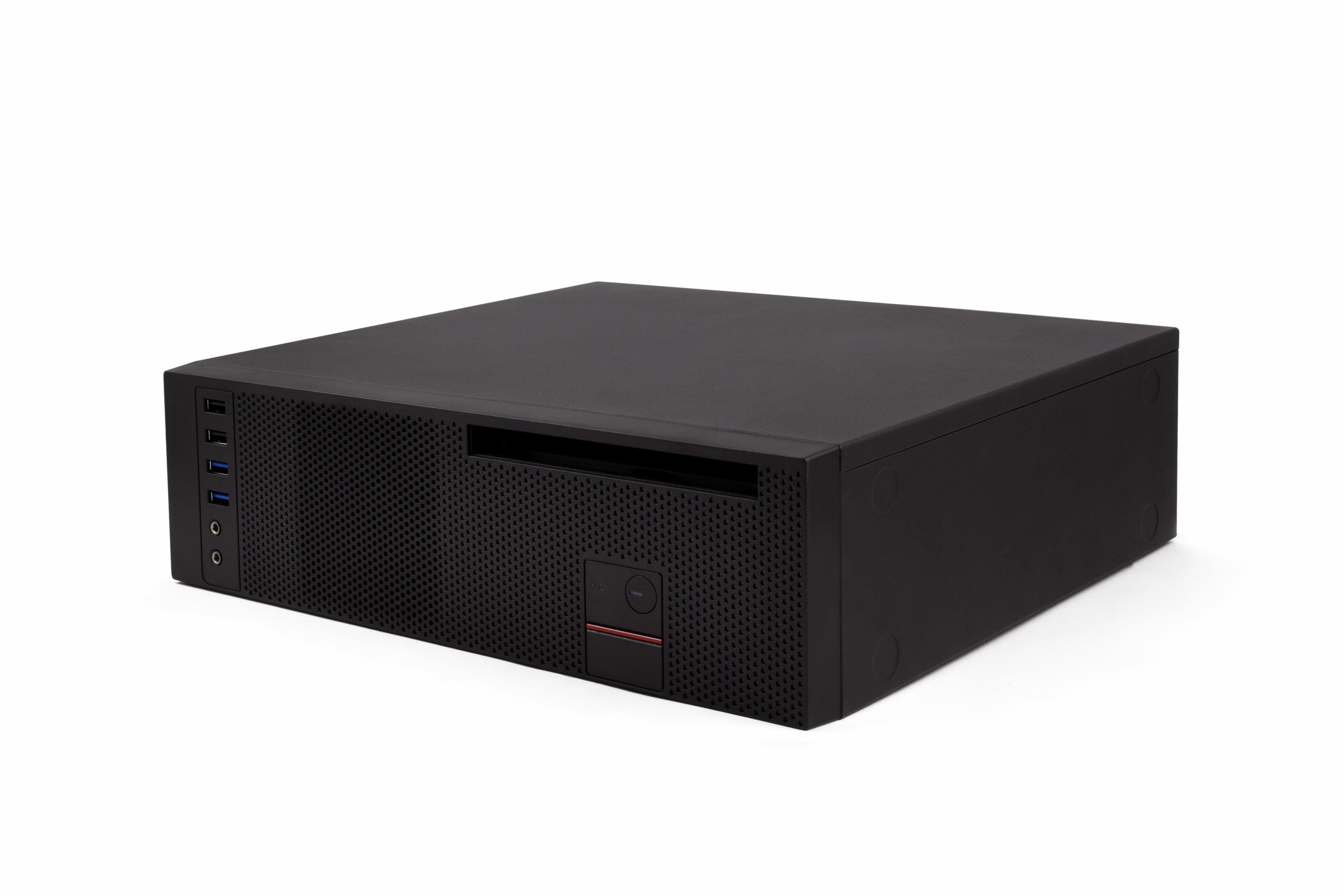 Caja Microatx Slim T360 Black Integra Fuente TFX 80PLUS Bronze Posicion Vertical y Horizontal — vista detalle 1