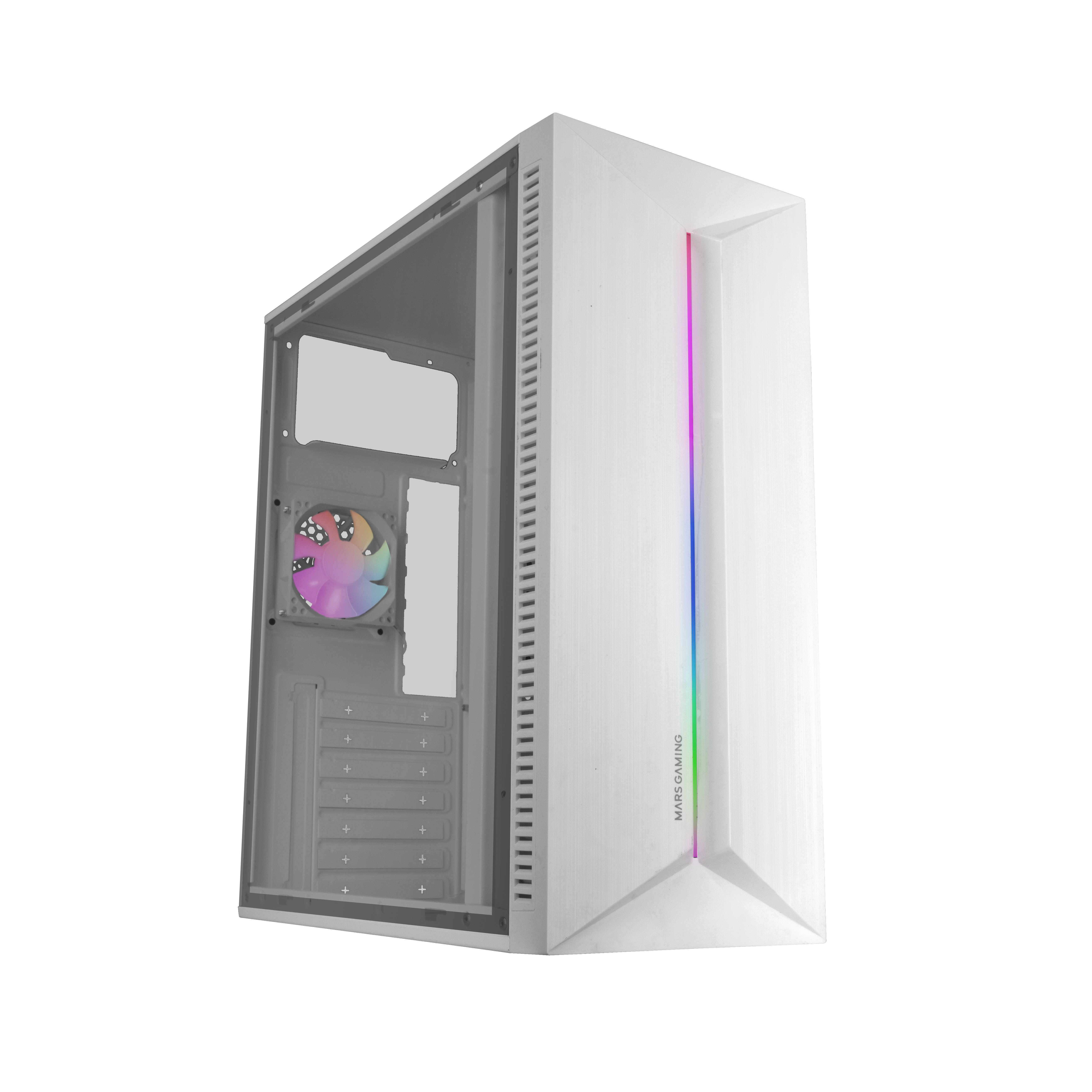 Caja ATX Semitorre Gaming Mcblaze Cristal Templado GPU 300mm 1x3.5 3x2.5 Blanco
