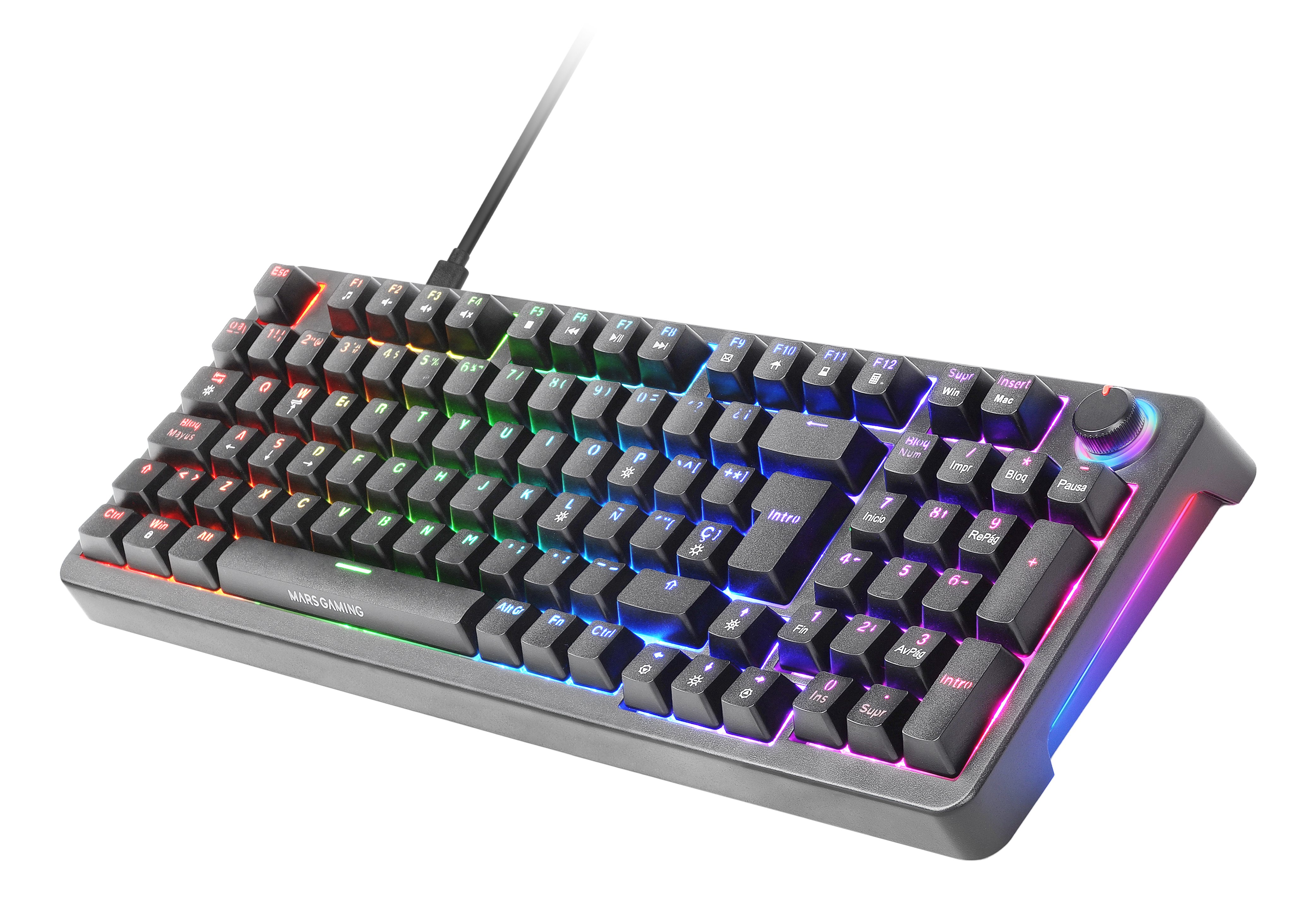 Teclado Mkprobes Mecanico RGB SNK Azul Rueda de Control Color Negro — vista detalle 1