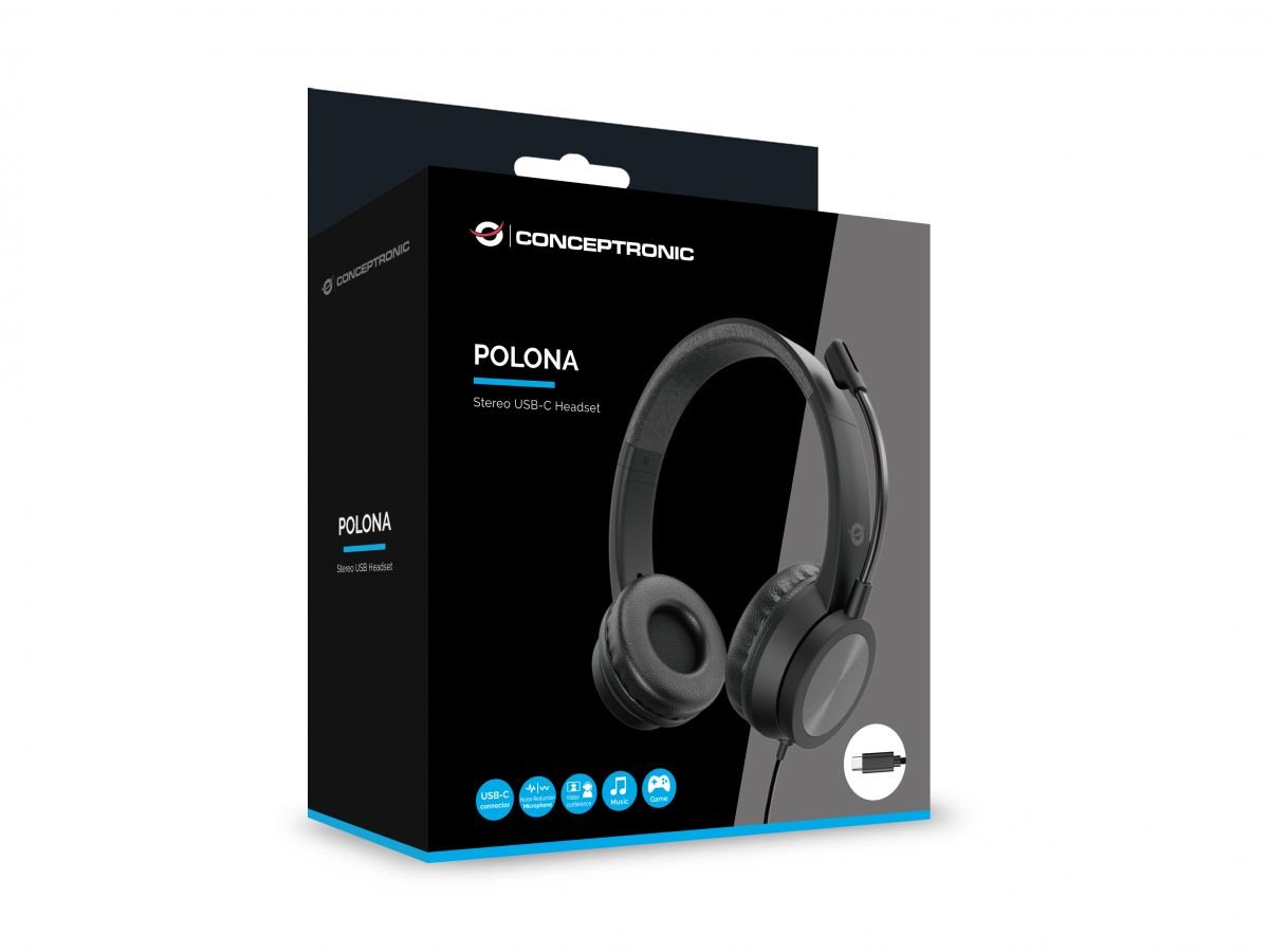 CONCEPTRONIC Polona05BC — Headset USB-C con micrófono flexible y cancelación de ruido 3