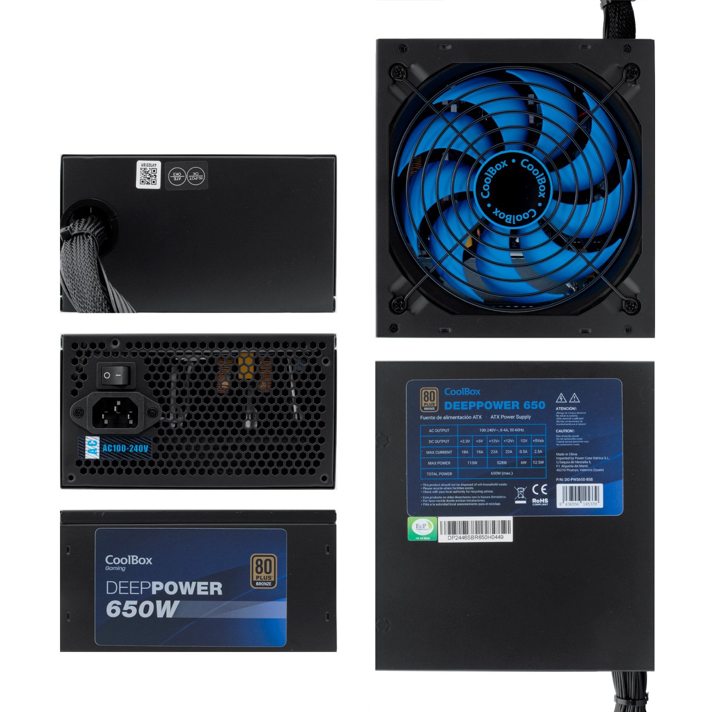 COOLBOX Deep Power 650W — Fuente 80+ Bronze eficiente — vista detalle 1