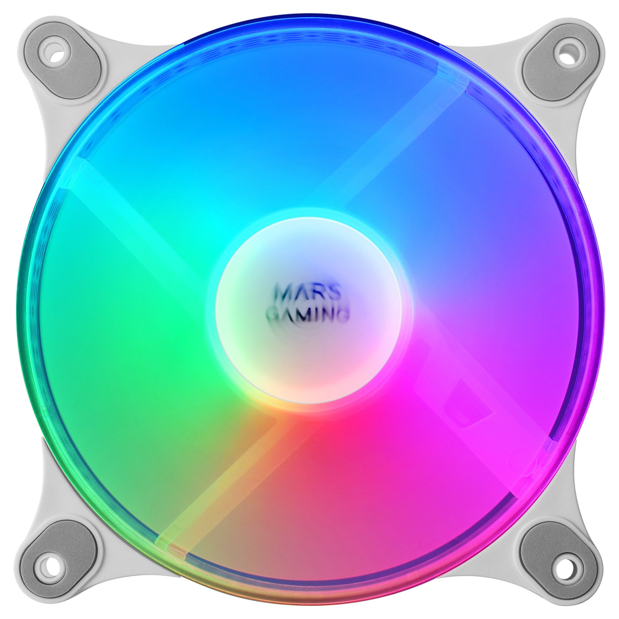 Kit 2xVENTILADOR Interno FRGB MF-DUO White 12x12cm Ultrasilenciosos 15db Iluminacion FRGB Rainbow 360º Doble Conexion — vista detalle 1