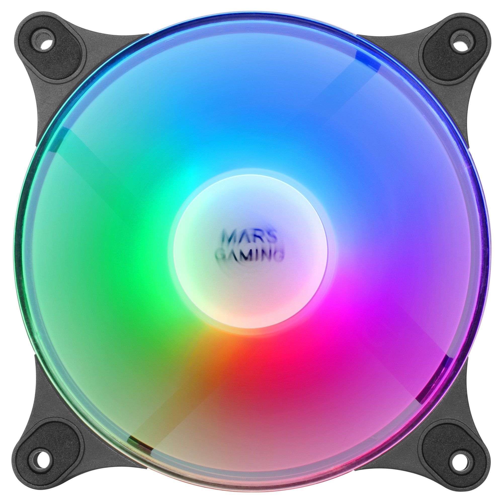 MARS GAMING MF-DUO BLACK — Kit 2 ventiladores 12cm RGB silenciosos 15dB — vista detalle 1