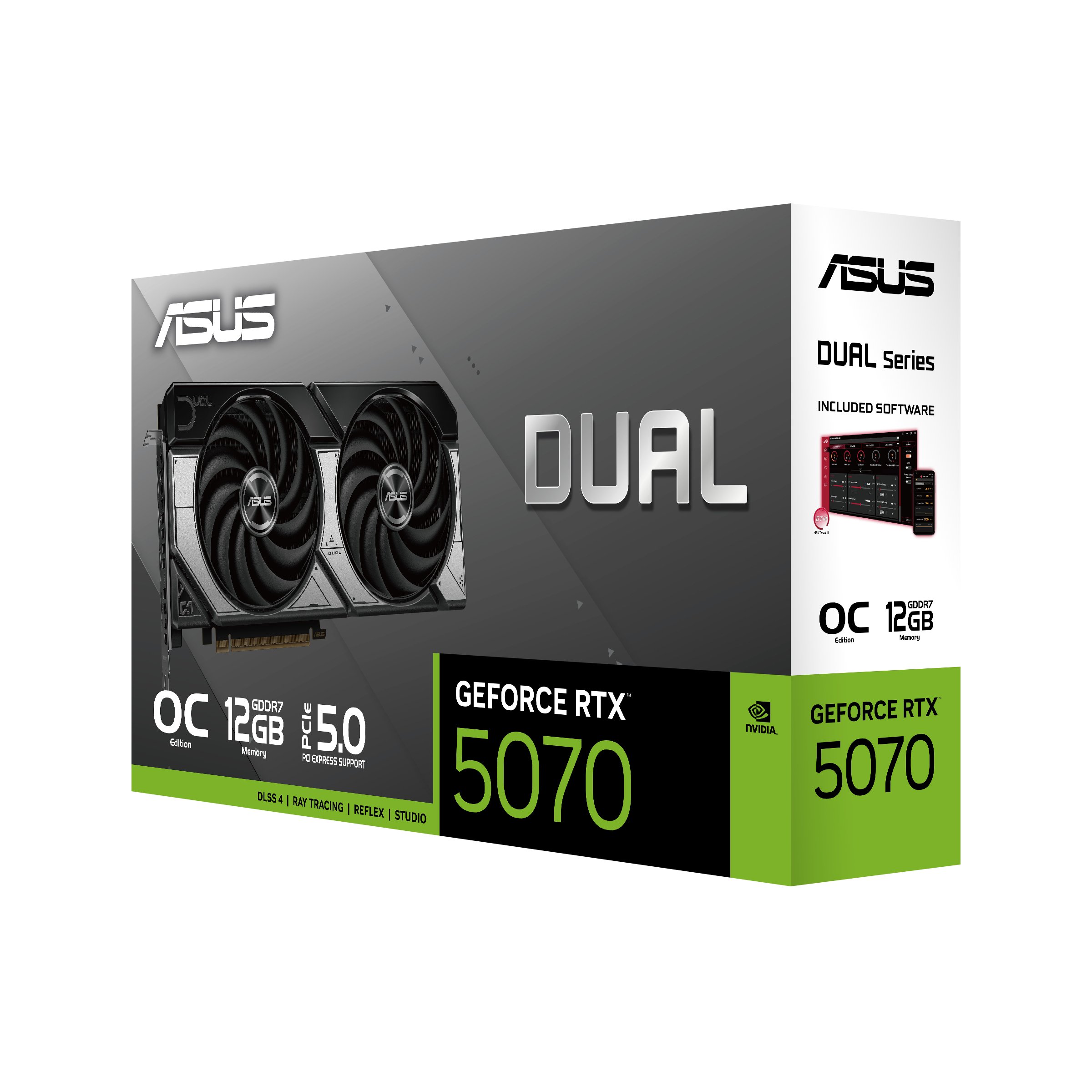 ASUS GeForce RTX 5070 OC — 12GB GDDR7, rendimiento profesional 7
