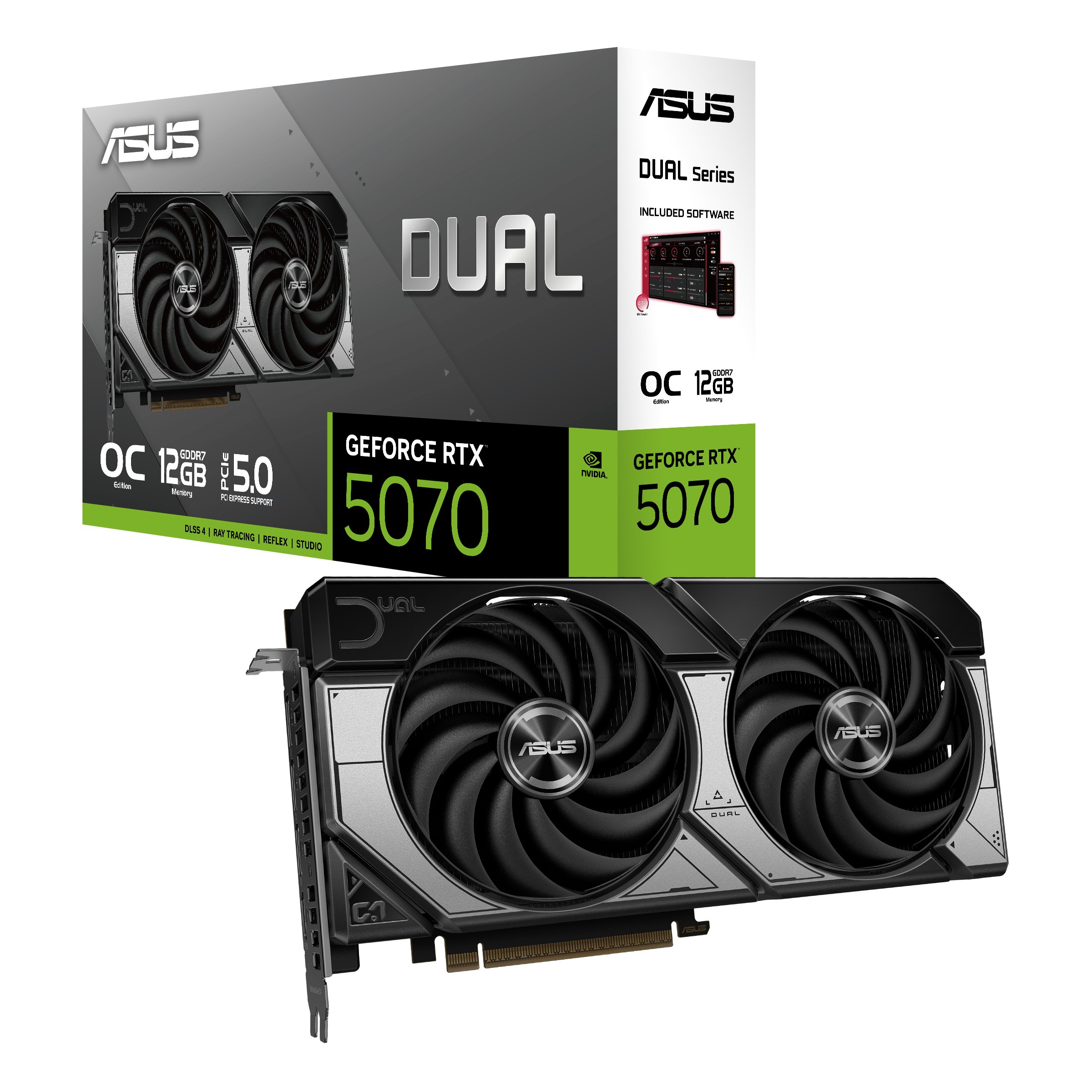 ASUS GeForce RTX 5070 OC — 12GB GDDR7, rendimiento profesional 8