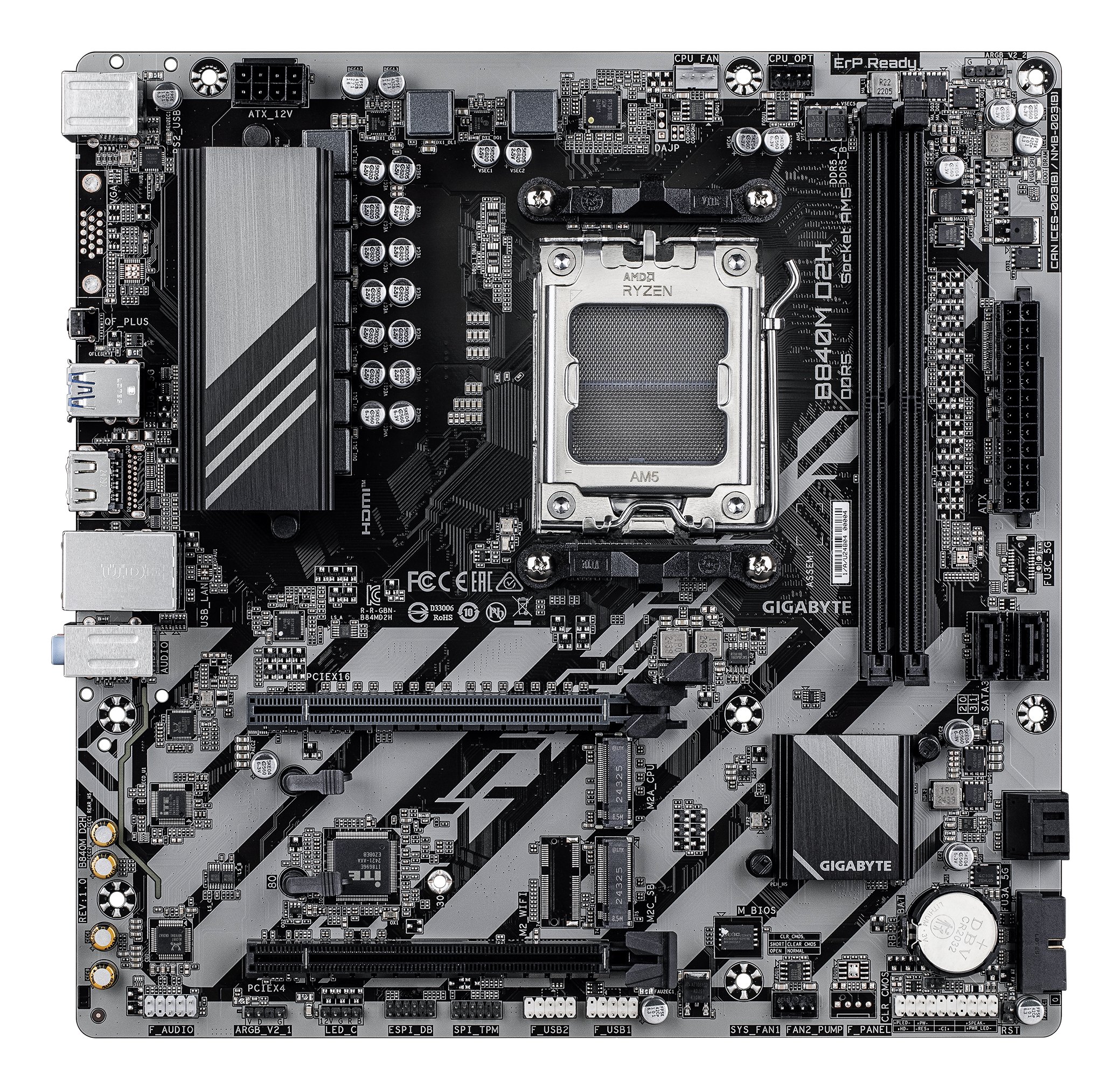 GIGABYTE B840M D2H — Placa base AM5 con DDR5 5600MHz 2