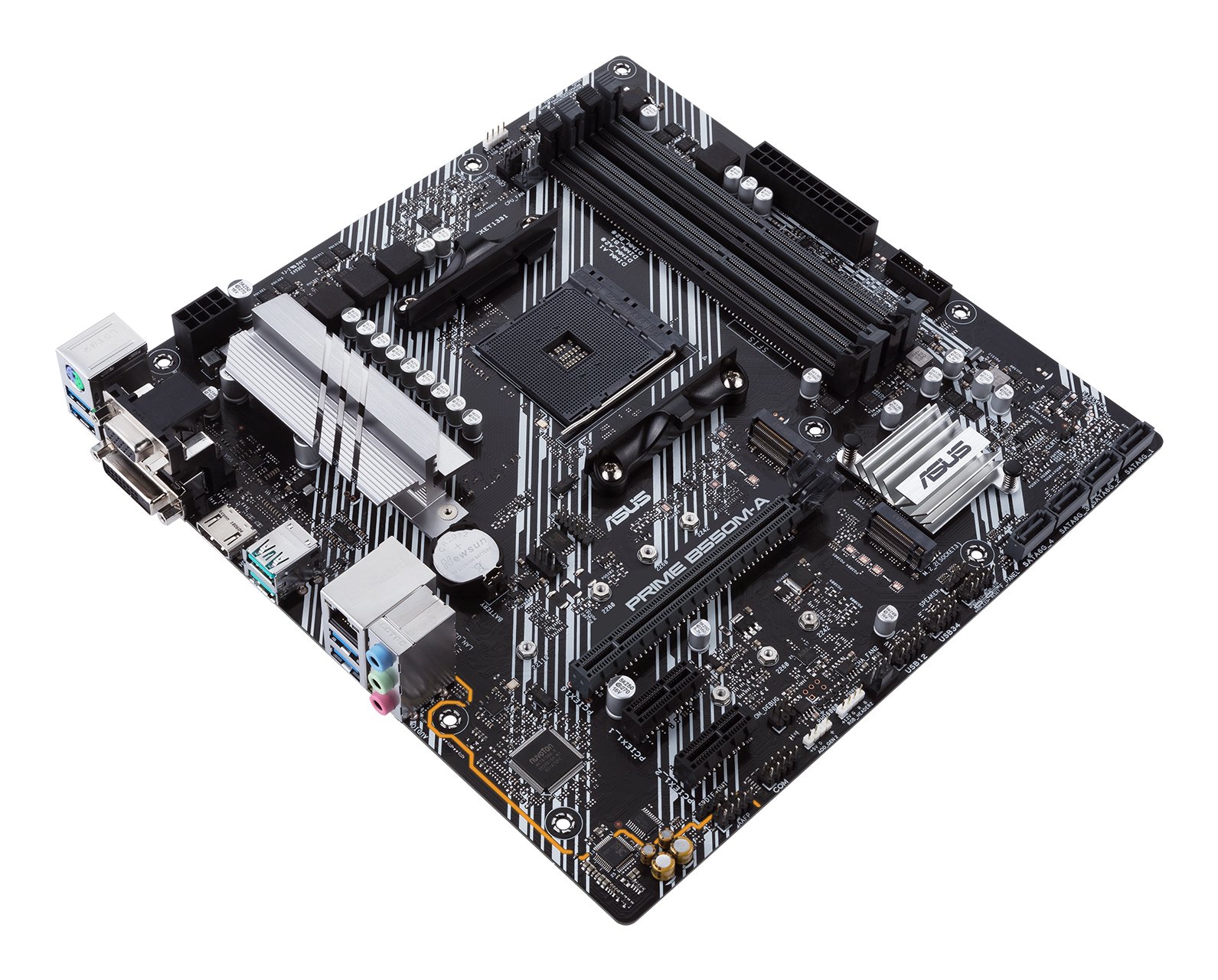 PB Prime B550M-A/CSM Skt AM4 M-ATX DDR4-3200MHz HDMI DVI VGA 1Xpcie 4.0 3PCIE 3.0 3xM.2 GLAN 8USB3.2 — vista detalle 2