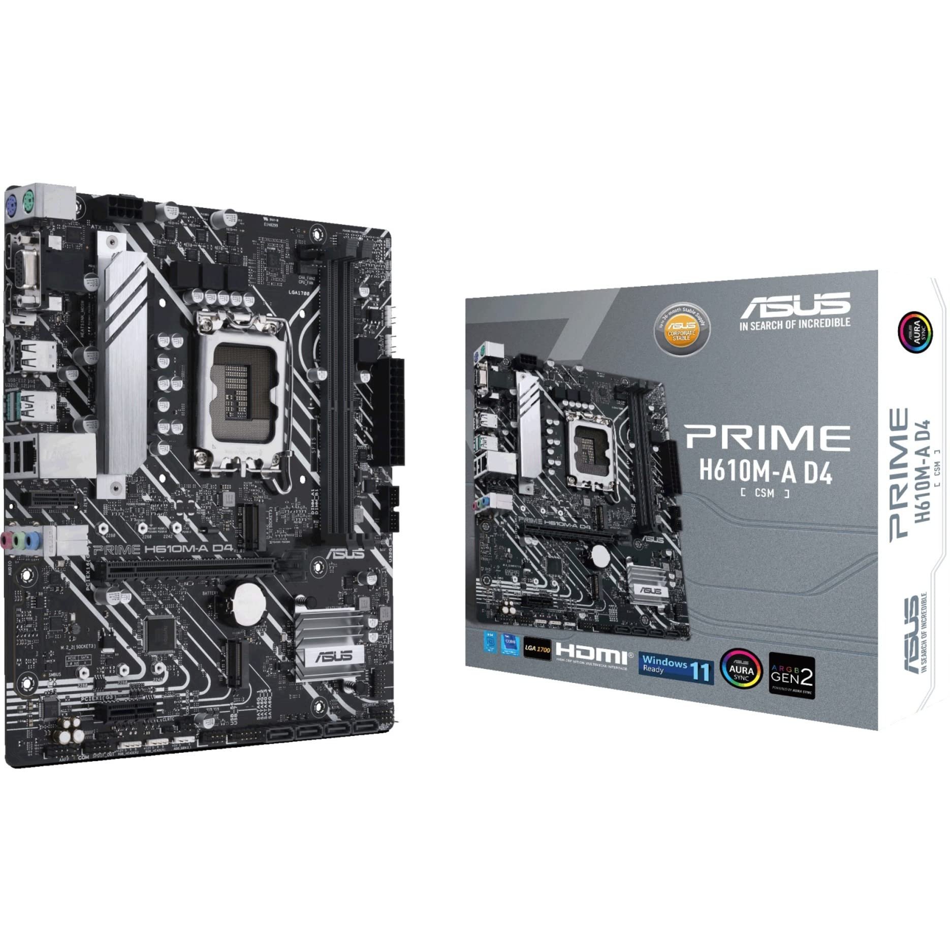ASUS PRIME H610M-A D4 — Socket 1700, DDR4, M.2x2 y 4xSATA 7