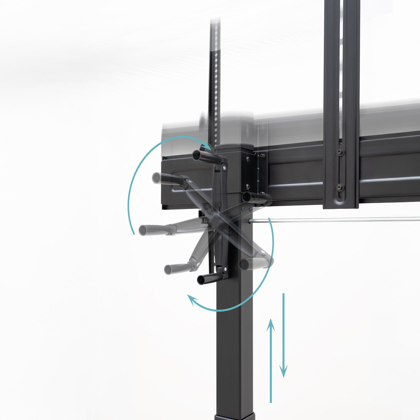 Soporte de Suelo con Ruedas FS20406HM-B Pantallas 60"-100" Max 120KG VESA Max 1000x600 2 Bandejas Regulable en Altura — vista detalle 2