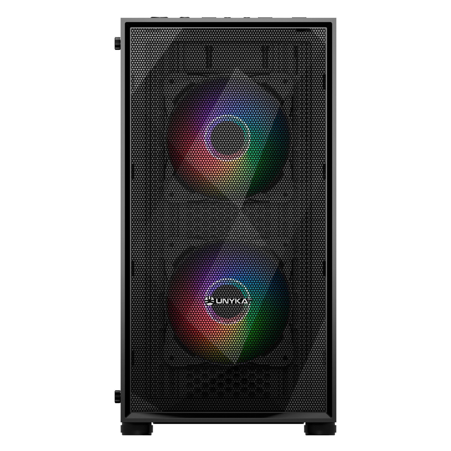 UNYKAch MIR B200 Black — Caja Micro ATX con cristal templado y ventiladores ARGB 4