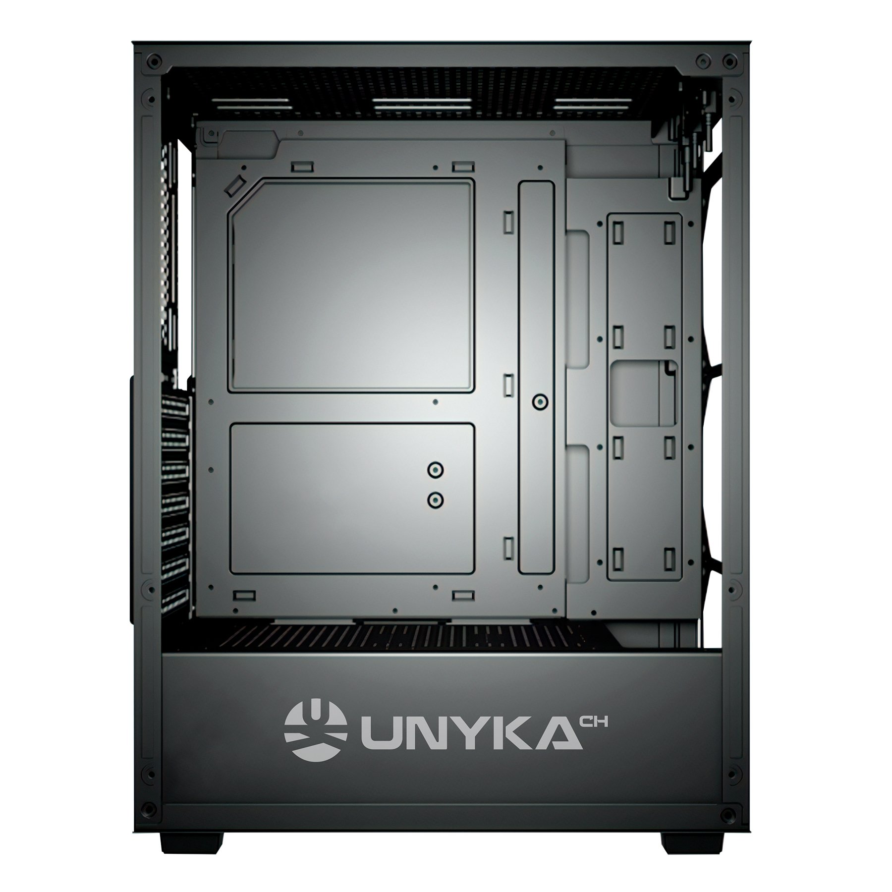 UNYKAch MIR100 — Semitorre ATX cristal templado, 4 ventiladores 3