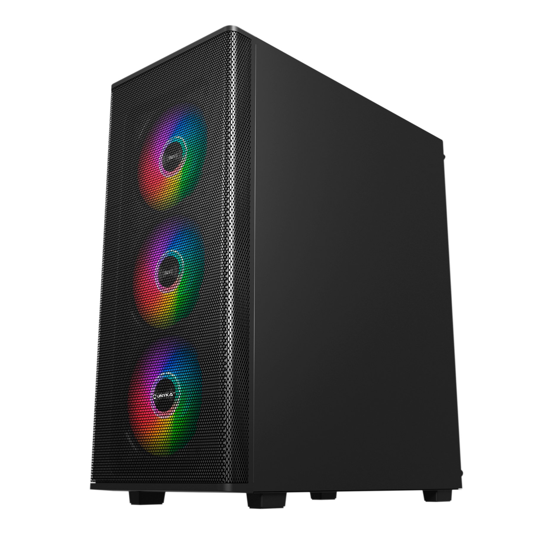 UNYKAch MIR100 — Semitorre ATX cristal templado, 4 ventiladores 5