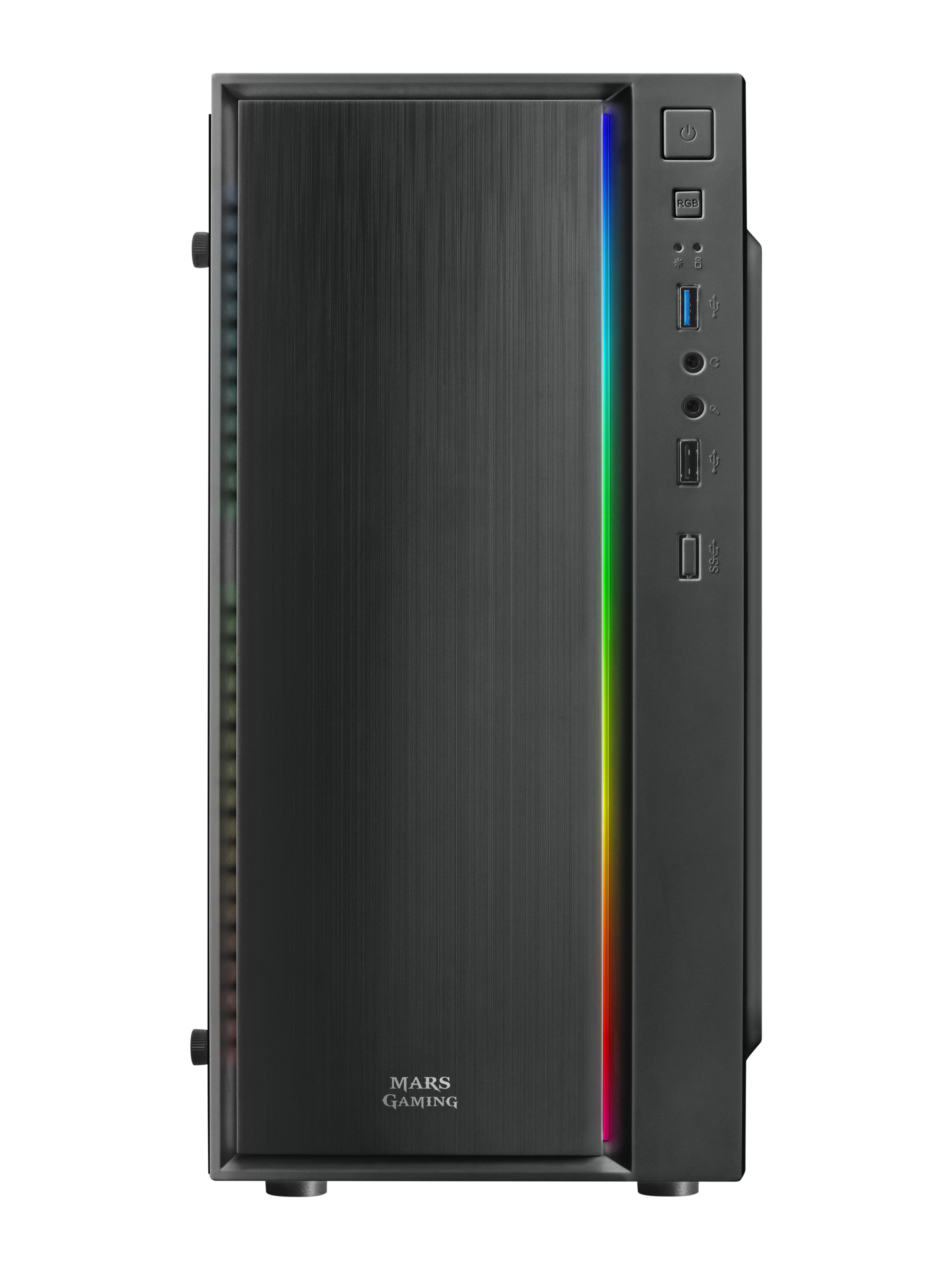 MARS GAMING MCM Black — Caja MicroATX Gaming con RGB frontal y ventana lateral 2
