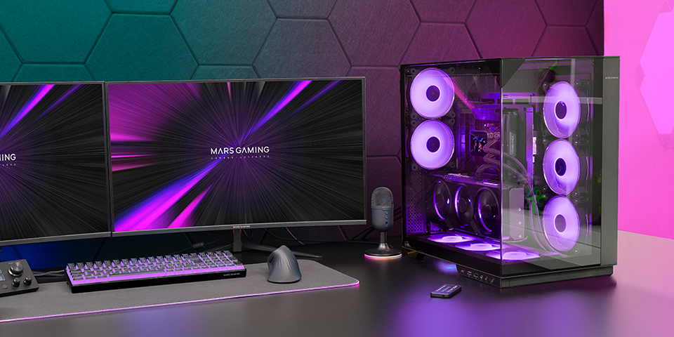 Caja ATX Semitorre Gaming MC3GFPRO Triple Cristal Cromado ARGB GPU 383mm 1x3.5 3x2.5 Negro — vista detalle 2
