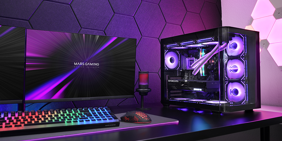Caja ATX Semitorre Gaming Mcfusion Cristal Curvado GPU 445mm 2x3.5 3x2.5 Negro — vista detalle 2
