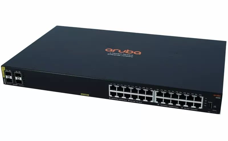 Switch Aruba 6000 24G CLASS4 POE 4SFP 370W Switch - Conmutador - Gestionado - 24 X 10/100/1000 (POE+) + 4 X Gigabit SFP — vista detalle 2