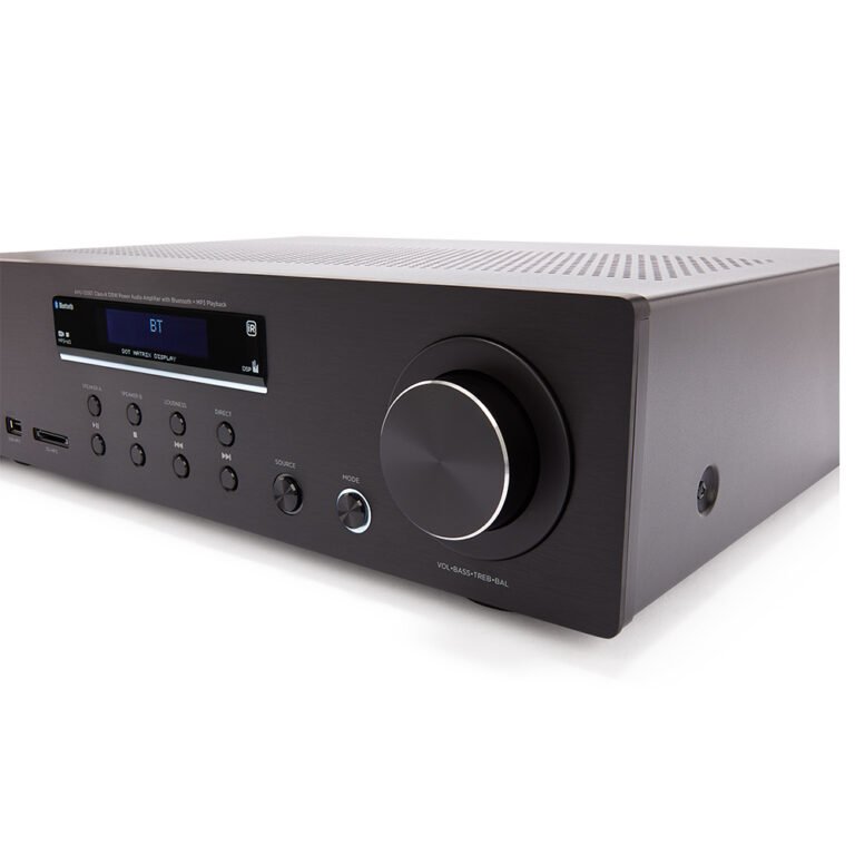 Amplificador Bluetooth AMU-120BT Negro Estereo de 120W RMS 7 Entradas Analogicas Phono y BT 5.0 USB/SD 3