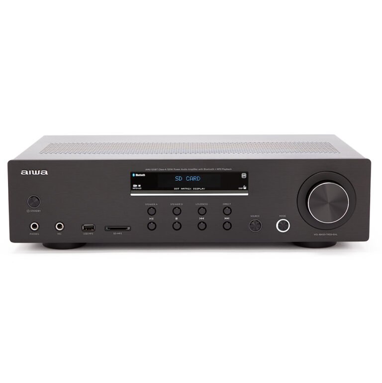 Amplificador Bluetooth AMU-120BT Negro Estereo de 120W RMS 7 Entradas Analogicas Phono y BT 5.0 USB/SD 4