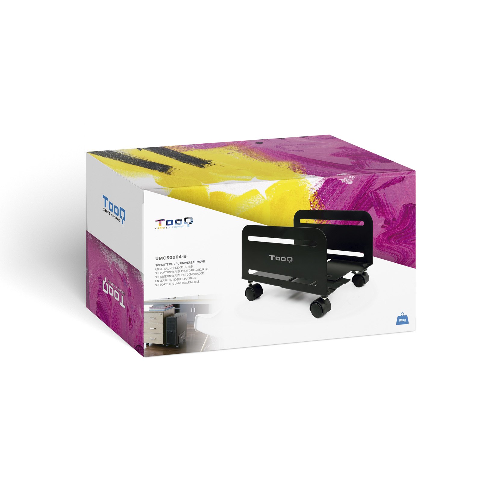 TOOQ UMCS0004-B — Soporte CPU con ruedas, altura ajustable 119-209mm 8