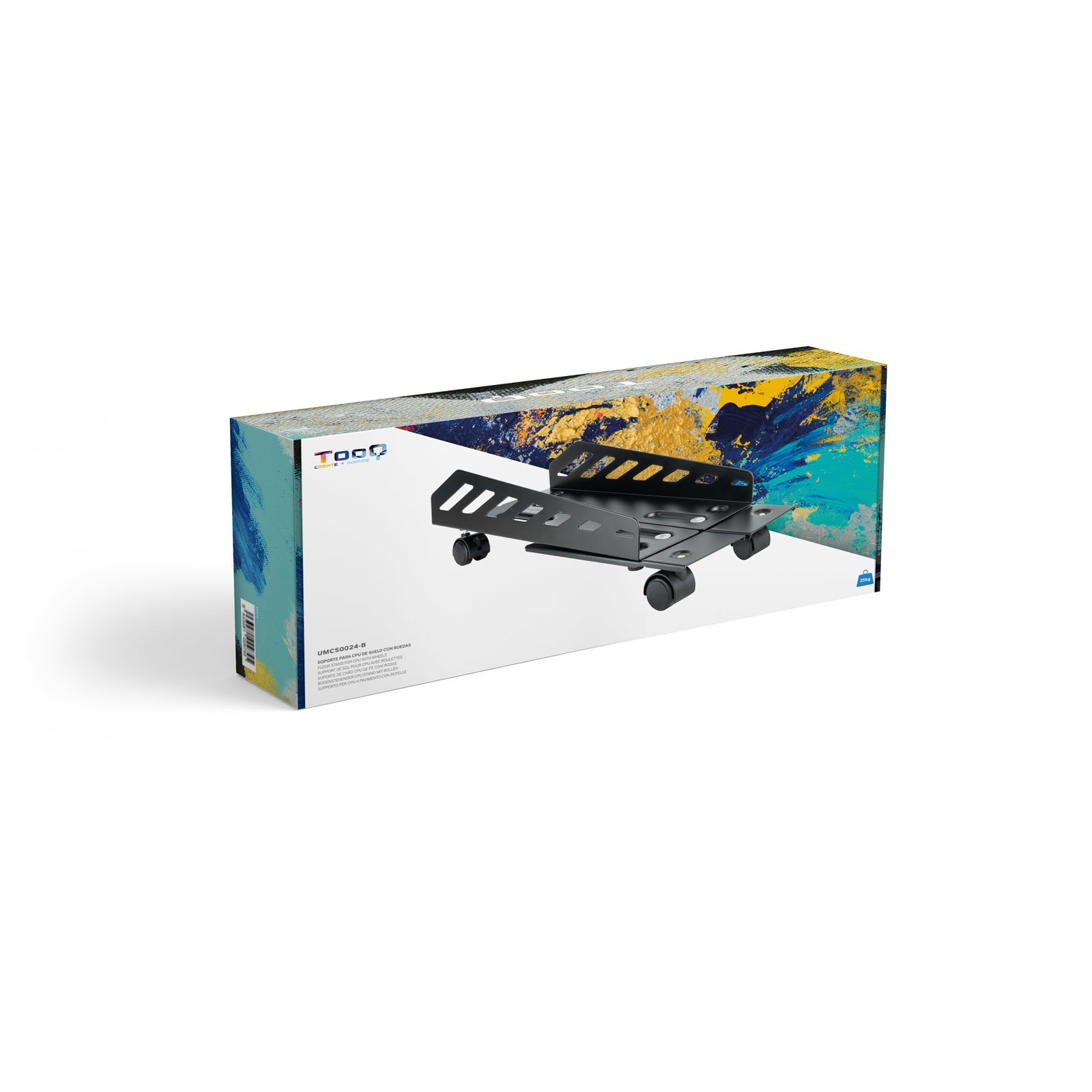 Soporte de CPU de Suelo con Ruedas Metalico UMCS0024-B Max 25K Ajustable 160-300MM Negro 9